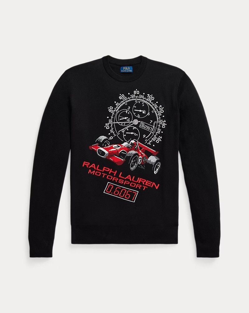 Polo Ralph Lauren Polo Ralph Lauren Intarsia-Knit Race Car Cotton Sweater Size US L / EU 52-54 / 3 - 2 Thumbnail