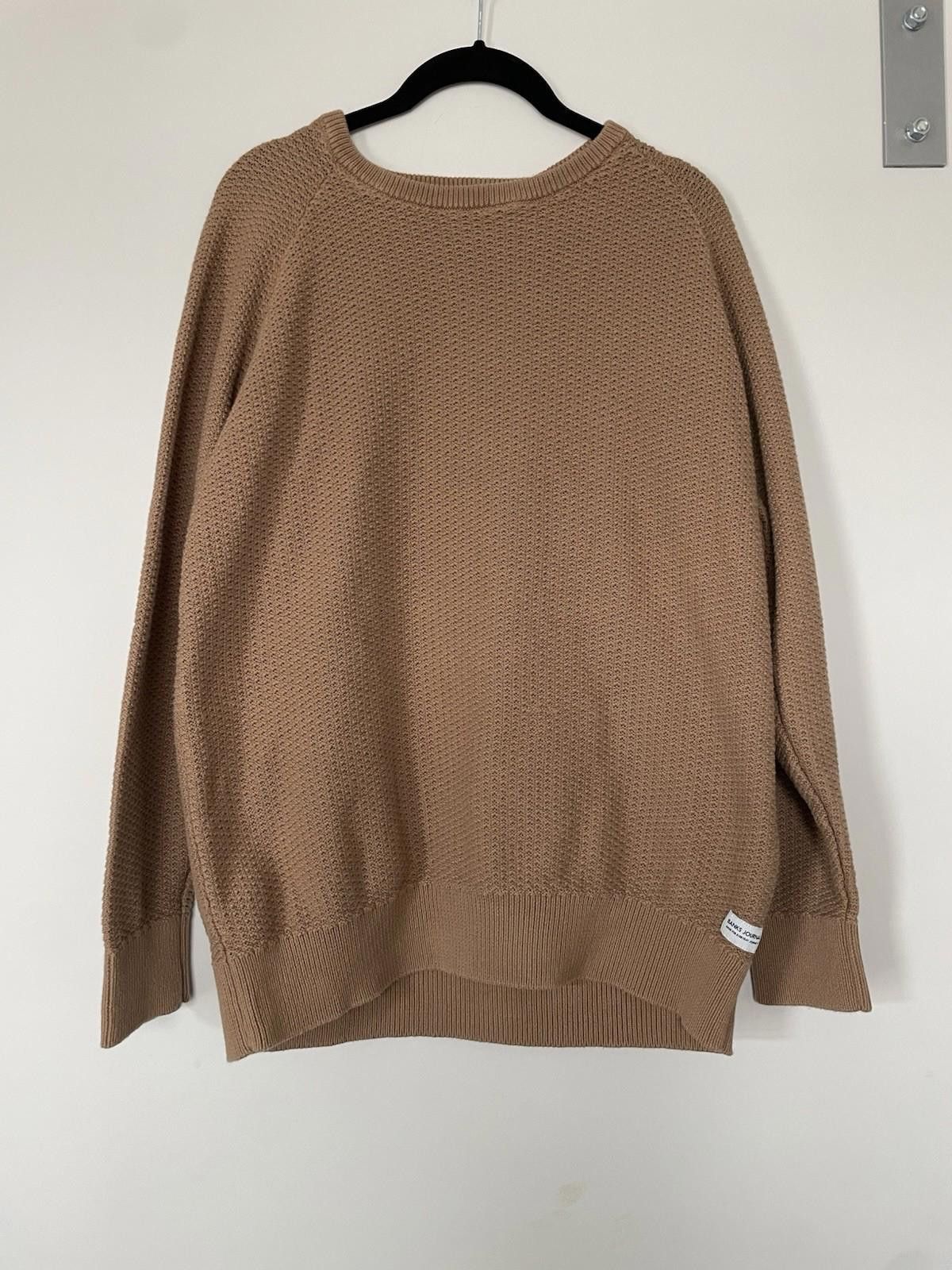 Banks Journal Banks Journal Knit Cotton Waffle Crew Sweater Tan Brown L Size US L / EU 52-54 / 3 - 1 Thumbnail