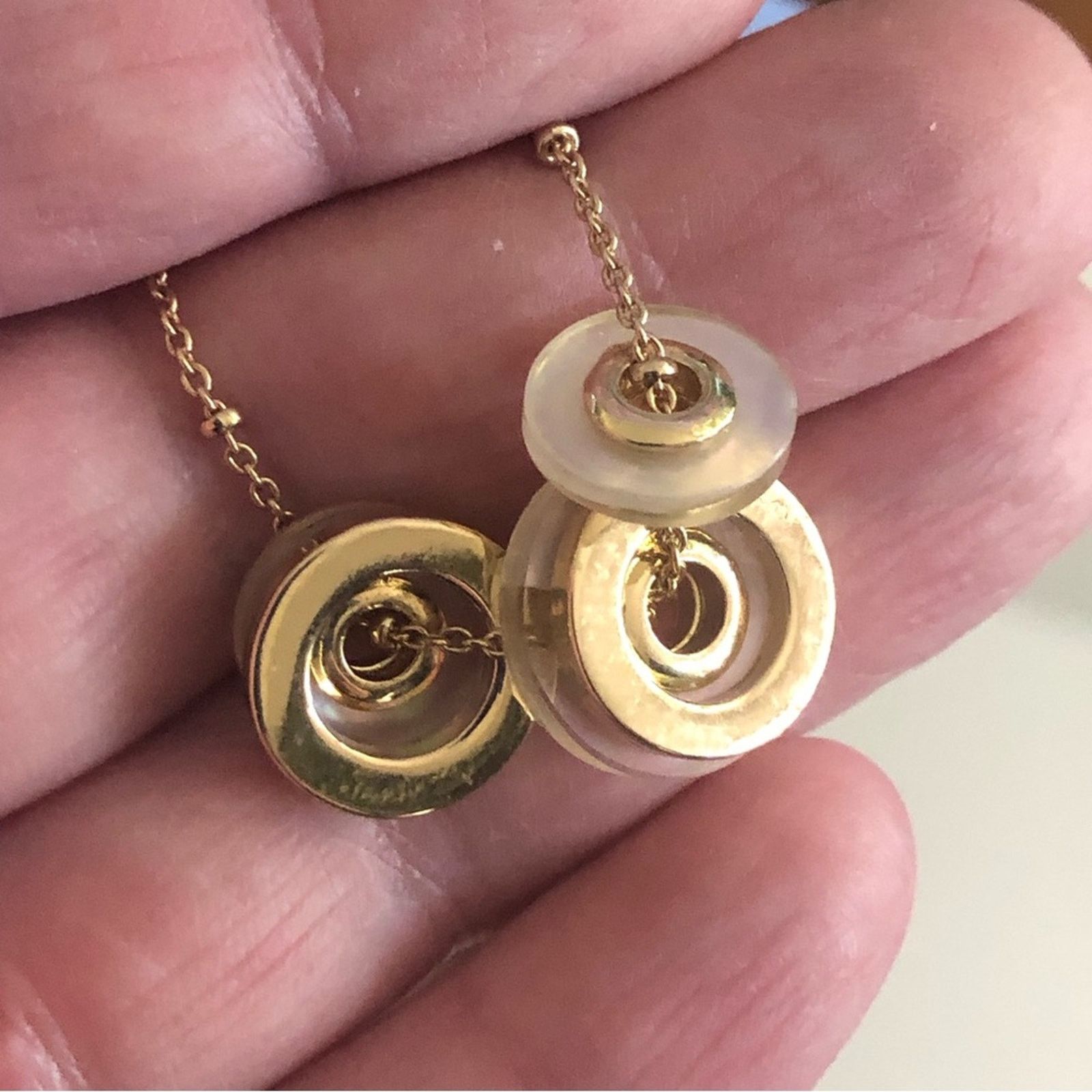 Anne Klein Anne Klein gold and iridescent disc necklace Size ONE SIZE - 7 Thumbnail