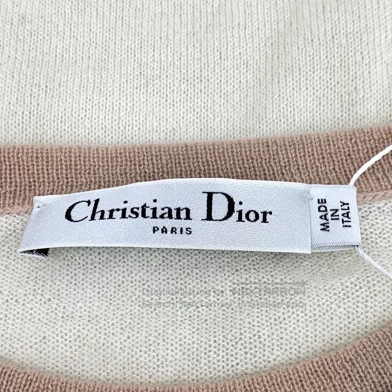 Dior Dior Colour-blocked dinosaur embroidery cashmere round-nec Size XS / US 0-2 / IT 36-38 - 6 Thumbnail