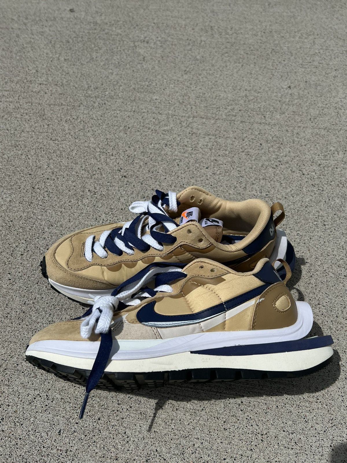 Nike × Sacai Nike X Sacai vaporwaffle Mens “Sesame Blue Void” Size US 7.5 / EU 40-41 - 1 Thumbnail