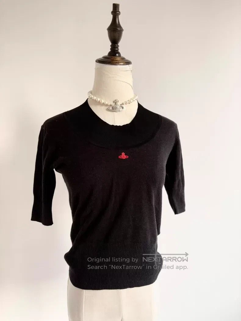 Vivienne Westwood Vivienne Westwood Gray-Black Saturn Short Sleeve Knit Top Size M / US 6-8 / IT 42-44 - 1 Thumbnail