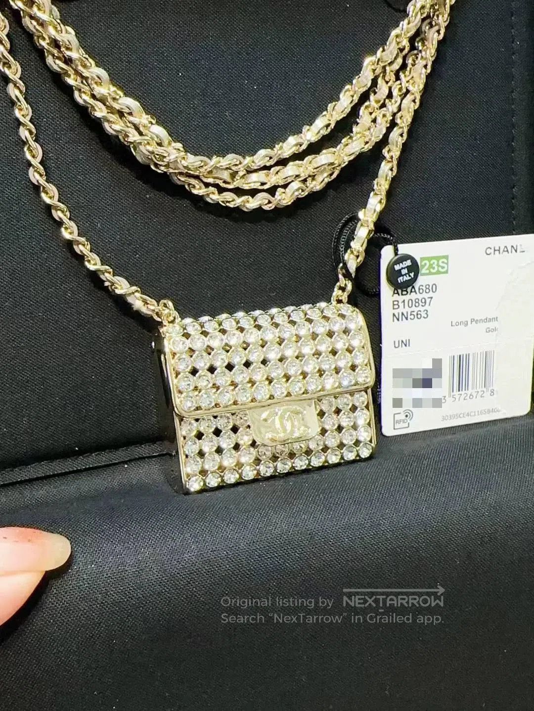 Chanel Chanel 23S Gold Diamond Bag Pendant Necklace. Size ONE SIZE - 4 Thumbnail