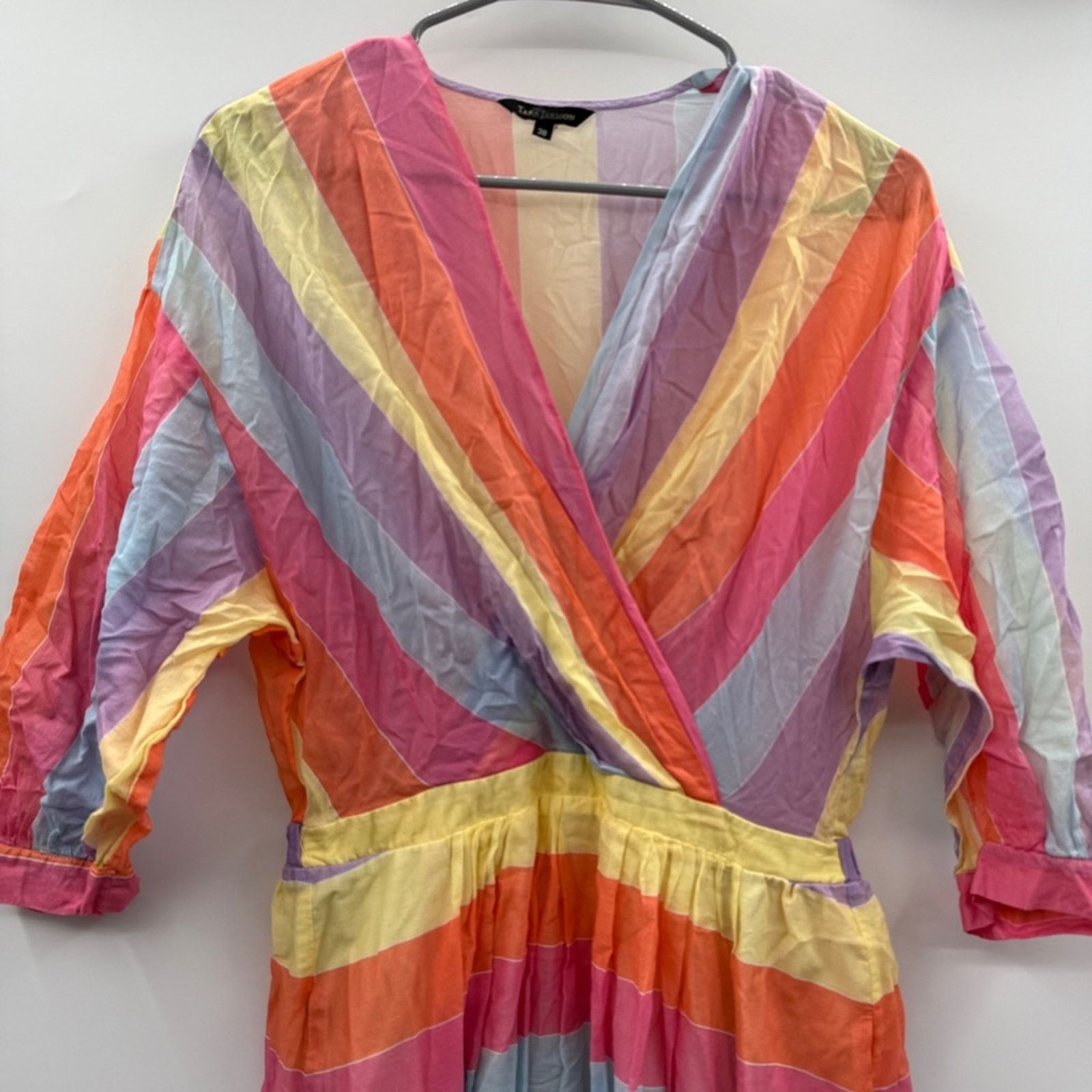 Tara Jarmon Tara Jarmon Rainbow 3/4 Sleeve Midi Dress Sz 38 / US 6 Size XS / US 0-2 / IT 36-38 - 3 Thumbnail