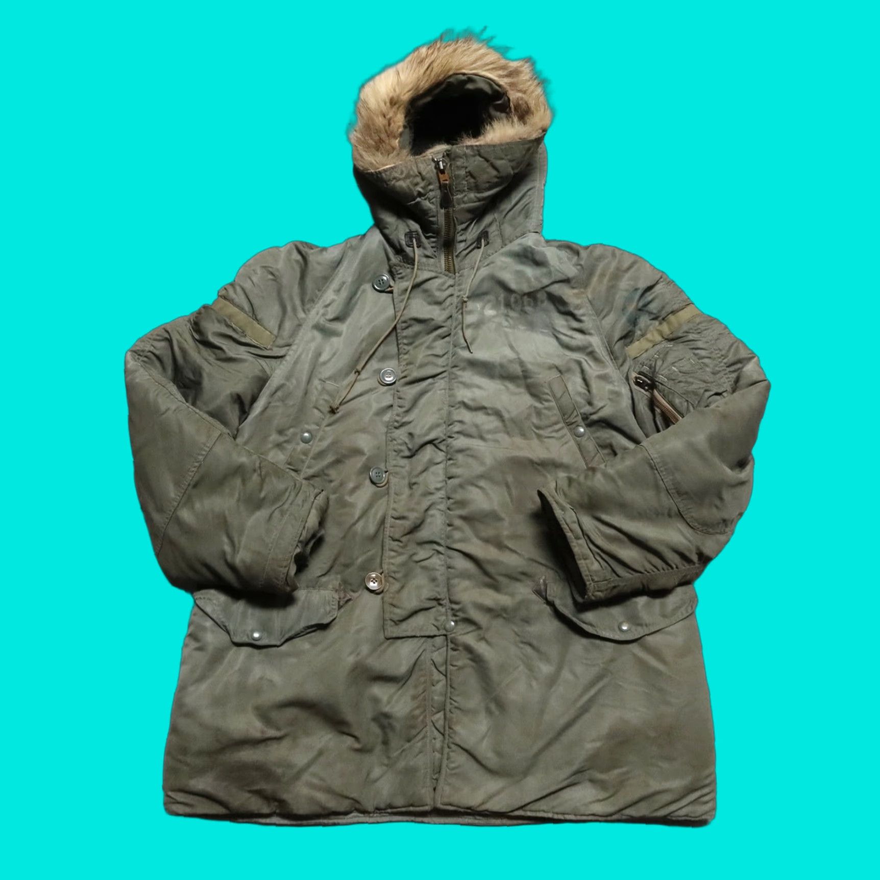 Vintage VINTAGE USAF US Air Force N-3B Flight Jacket Skyline Clothing Corp Jacket Mens L Green N-3B Vintage USAF Flight Jacket Size US L / EU 52-54 / 3 - 1 Thumbnail