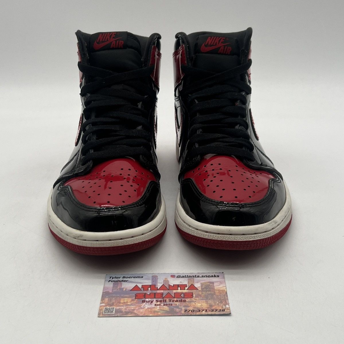 Nike Air Jordan 1 high patent bred Size US 8.5 / EU 41-42 - 2 Thumbnail