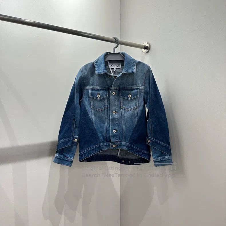 Loewe Loewe Notched collar irregular denim jacket Size 4XL / US 24-26 - 1 Thumbnail