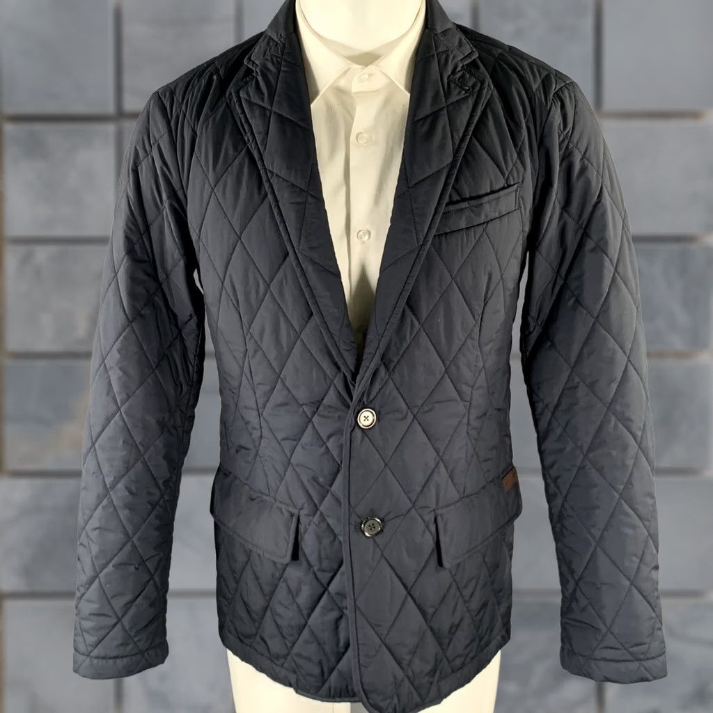 Ralph Lauren RALPH LAUREN Navy Quilted Polyester Notch Lapel Jacket M Mens Size US M / EU 48-50 / 2 - 1 Thumbnail