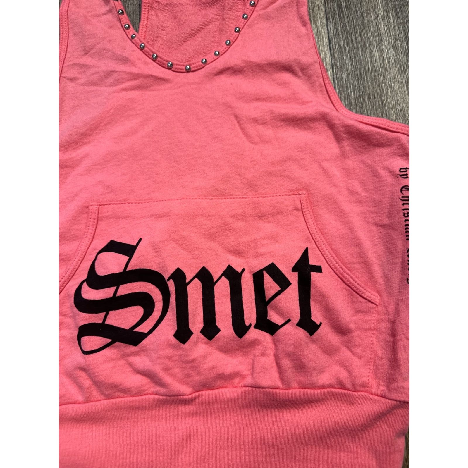 Ed Hardy VINTAGE Smet Christian Audiger Y2K Cyber Goth Grunge Tank Top Ed Hardy NWT XS Pink Womens Tank XS Grunge 90s Size XS / US 0-2 / IT 36-38 - 2 Thumbnail