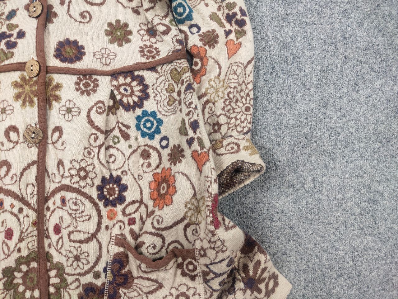 Vintage Ivko Embroidere Wool Cardigan Floral Boho Button Knit Hoodie Size L / US 10 / IT 46 - 5 Thumbnail