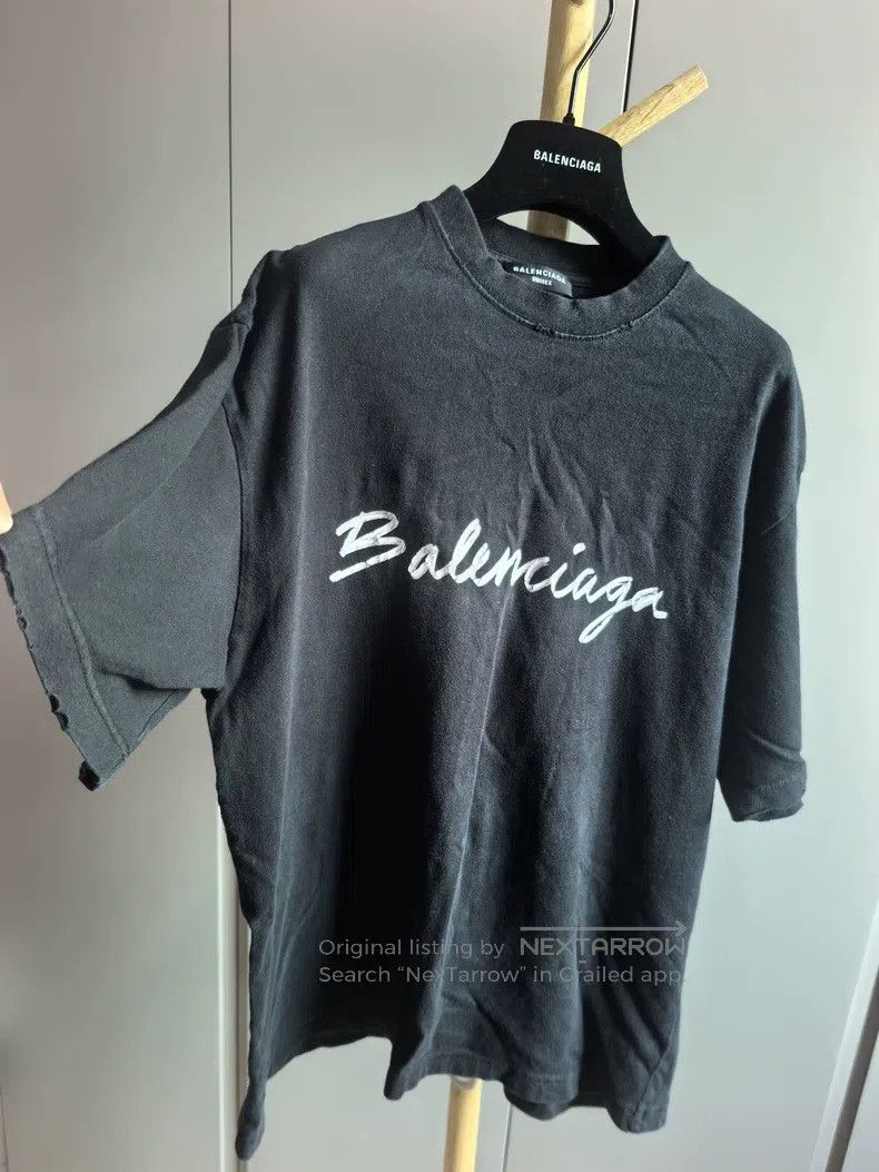 Balenciaga Balenciaga Graffiti Logo Short Sleeve T-Shirt Size US XXS / EU 40 - 2 Thumbnail