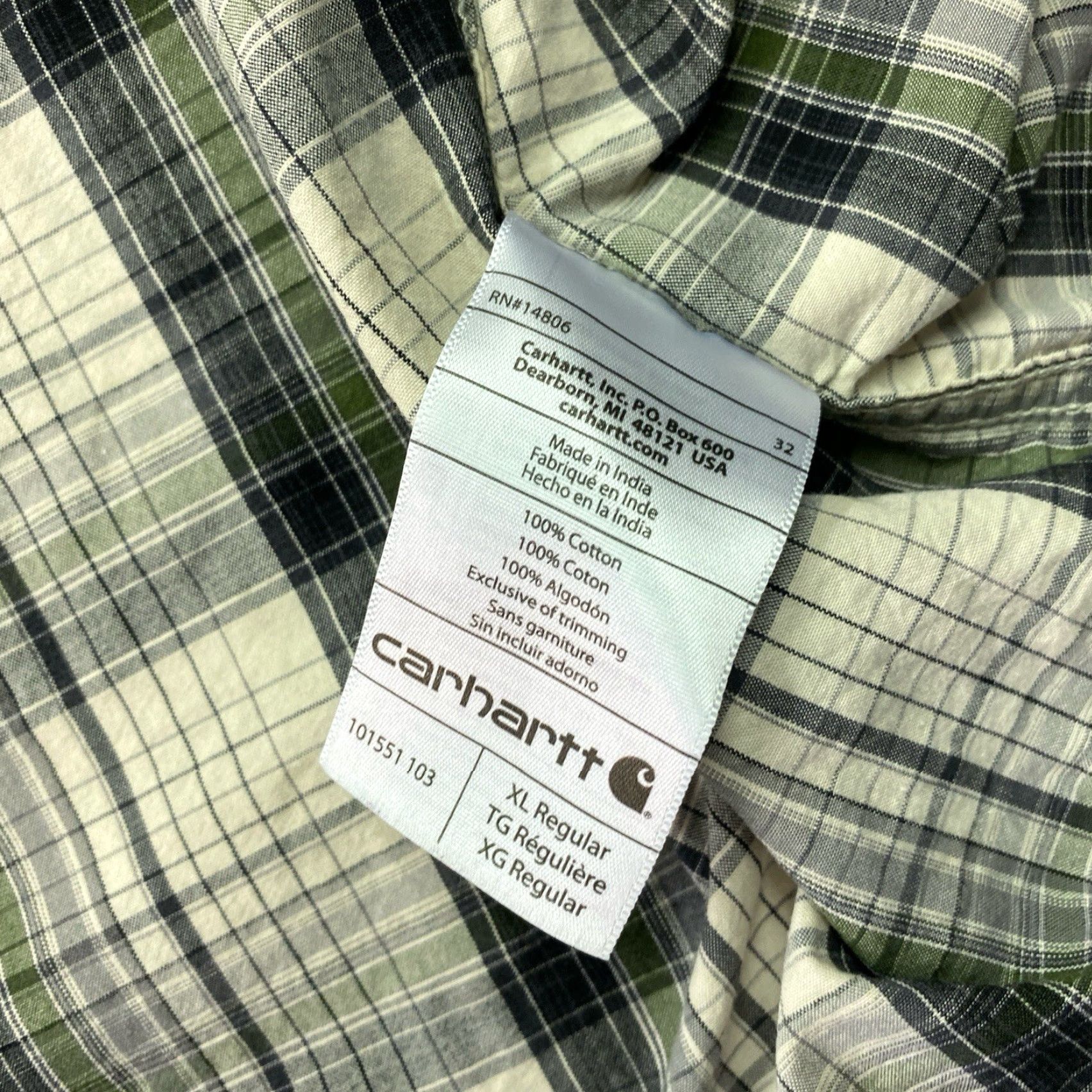 Carhartt VINTAGE Carhartt Shirt Mens XL Relaxed Fit Short Sleeve Plaid Button Up Size US XL / EU 56 / 4 - 4 Thumbnail