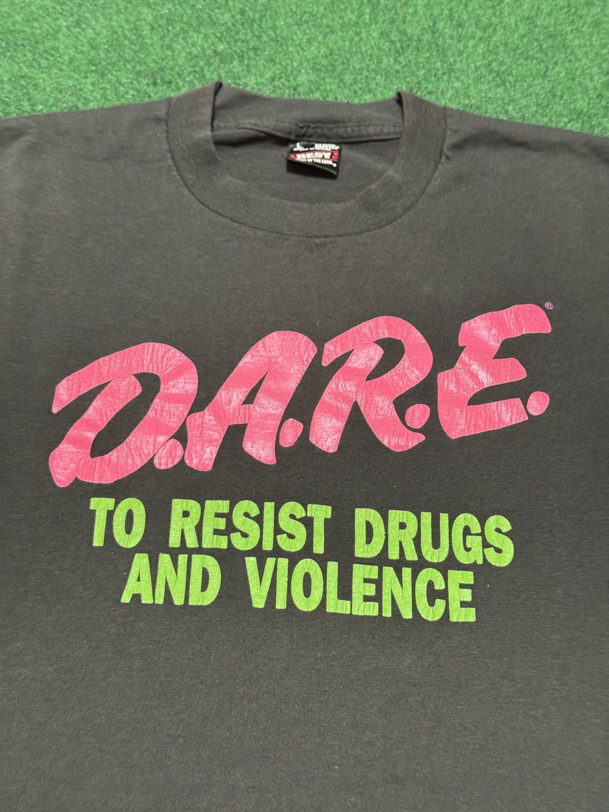 Fruit Of The Loom × Vintage Vintage 90s Dare XXX Straight Edge Punk Vegan GrungeT Shirt Size US L / EU 52-54 / 3 - 2 Thumbnail