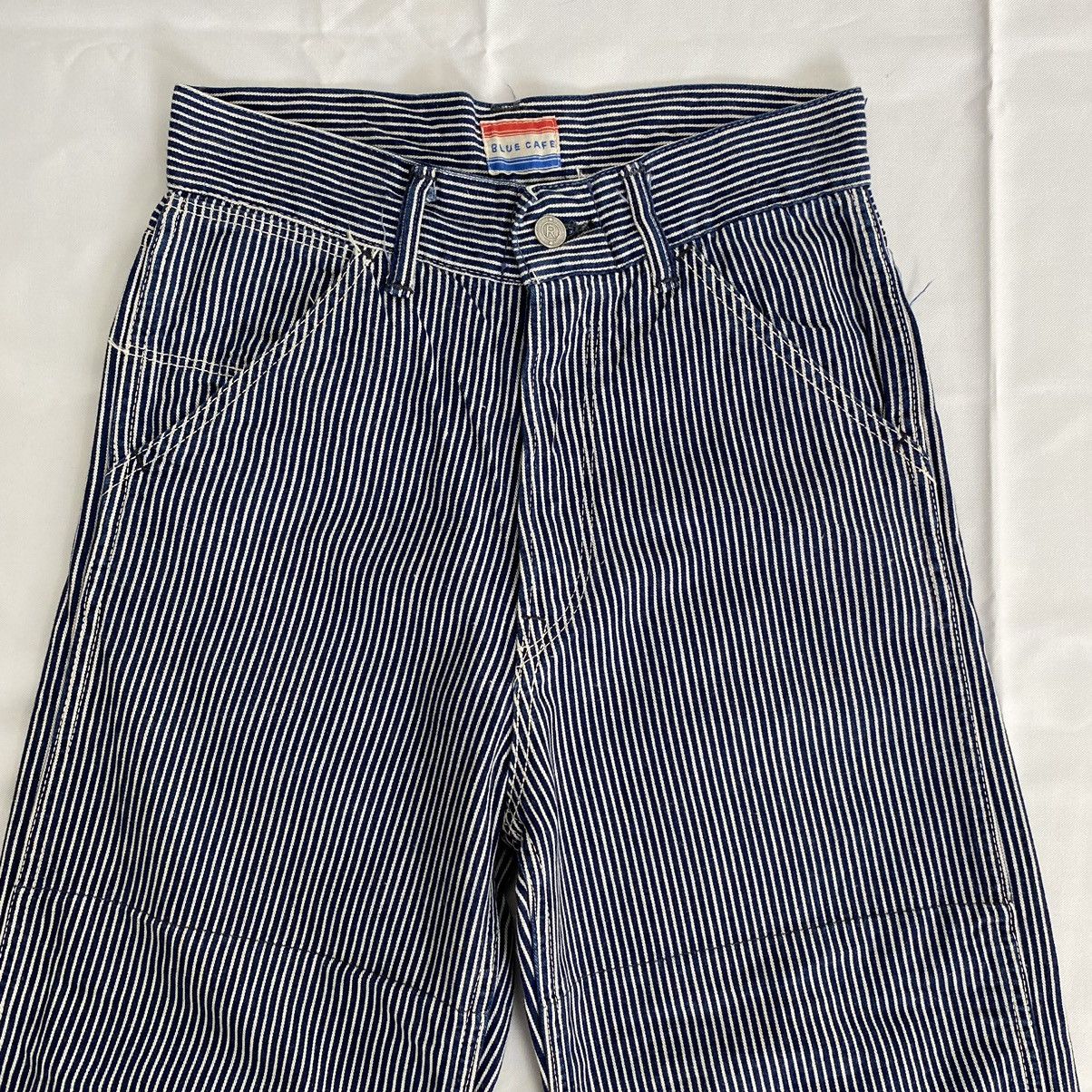 45rpm VTG 45rpm Blue Cafe Hickory Striped Workwear Denim Jeans Size US 27 - 7 Thumbnail
