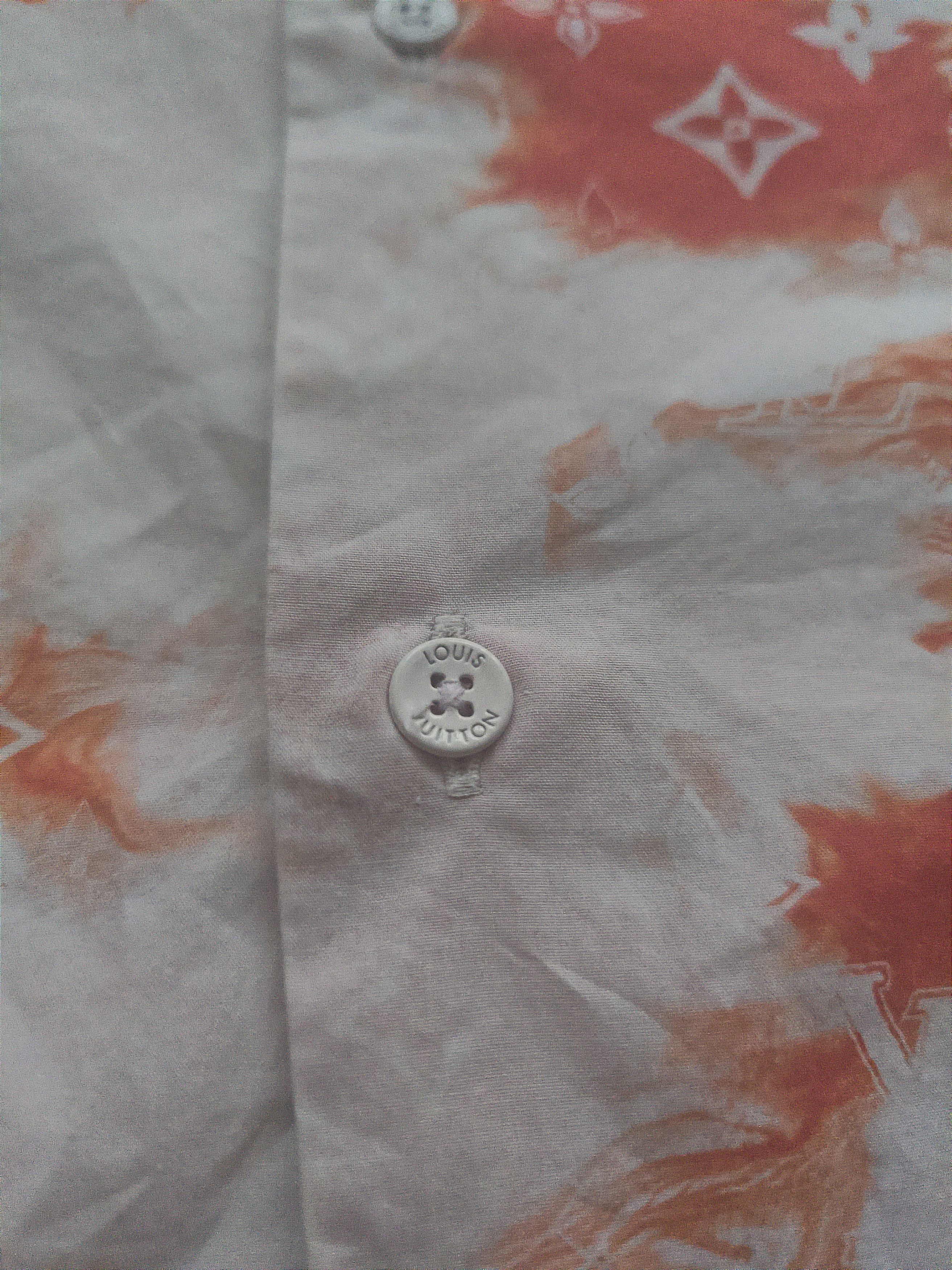 Louis Vuitton LV Monogram Bandana Orange-White Shirt, L, great condition Size US L / EU 52-54 / 3 - 6 Thumbnail