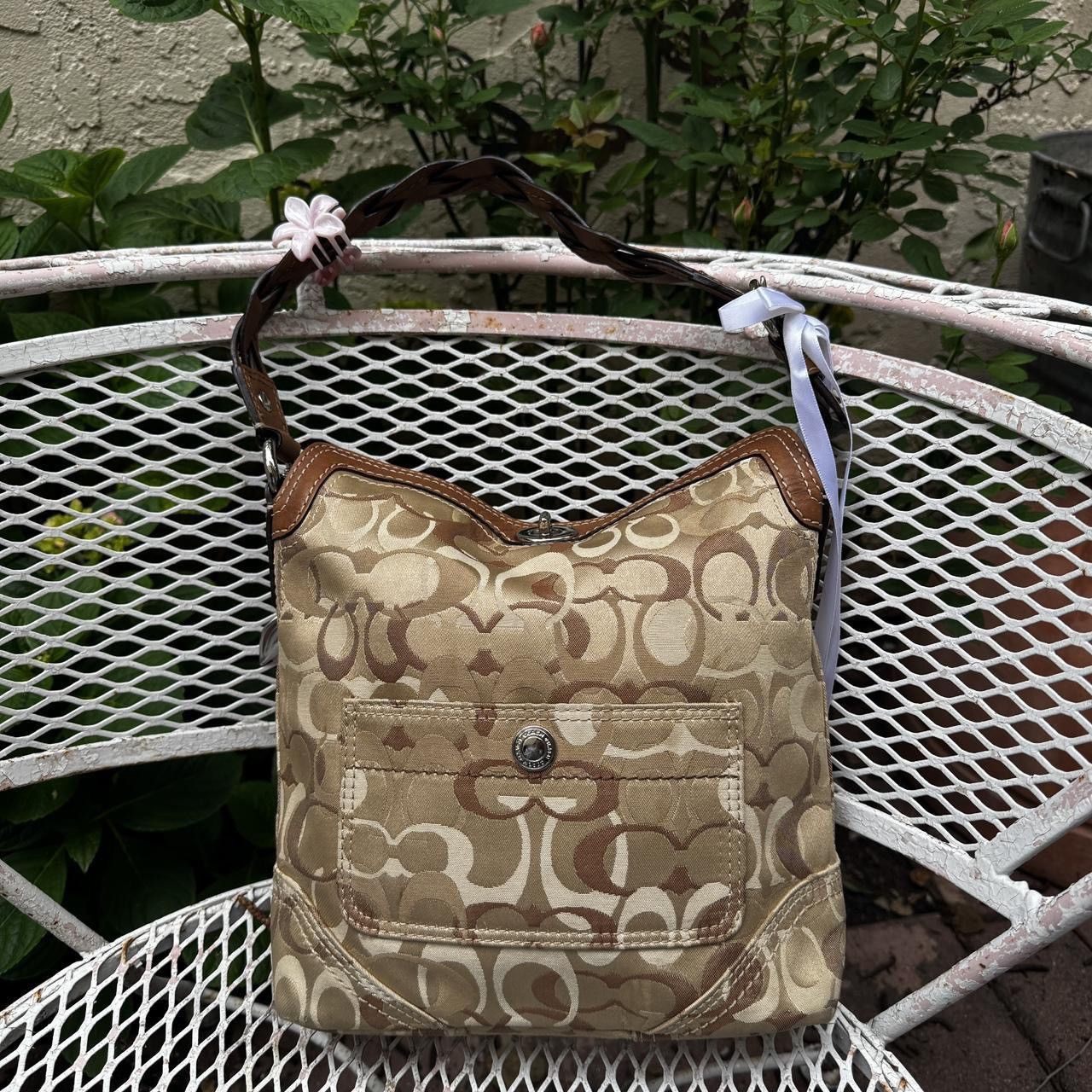 Coach Coach Tan & Brown Monogramed Shoulder Bag Size ONE SIZE - 2 Thumbnail