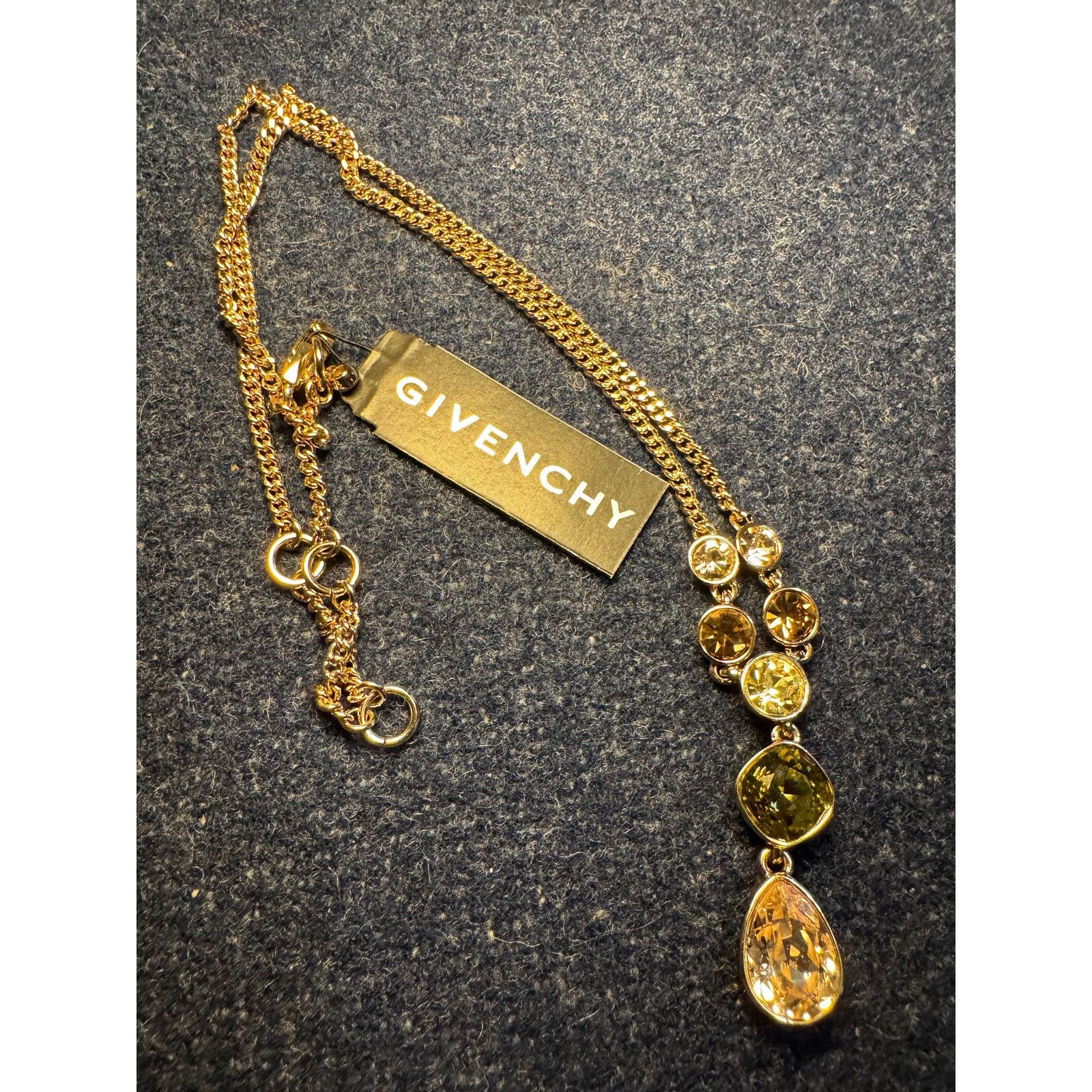 Givenchy Givenchy 18in Gold Tone Crystal Drop Necklace New Size ONE SIZE - 1 Thumbnail