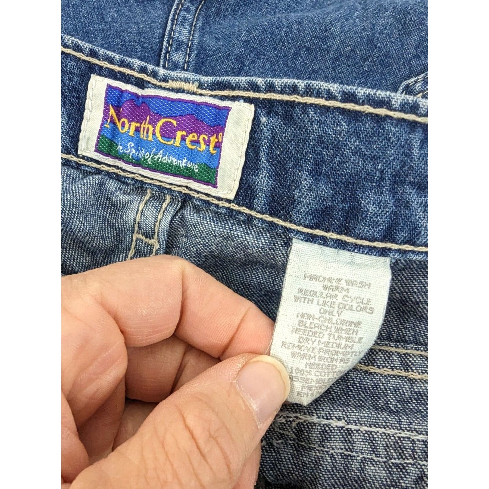 Vintage VINTAGE 90s/00s Y2K Mom Shorts Size 14 34x4 Utility S2W Blue Denim Cotton Women 34 in Inseam 4 in Size 24" / US 00 / IT 34 - 3 Thumbnail