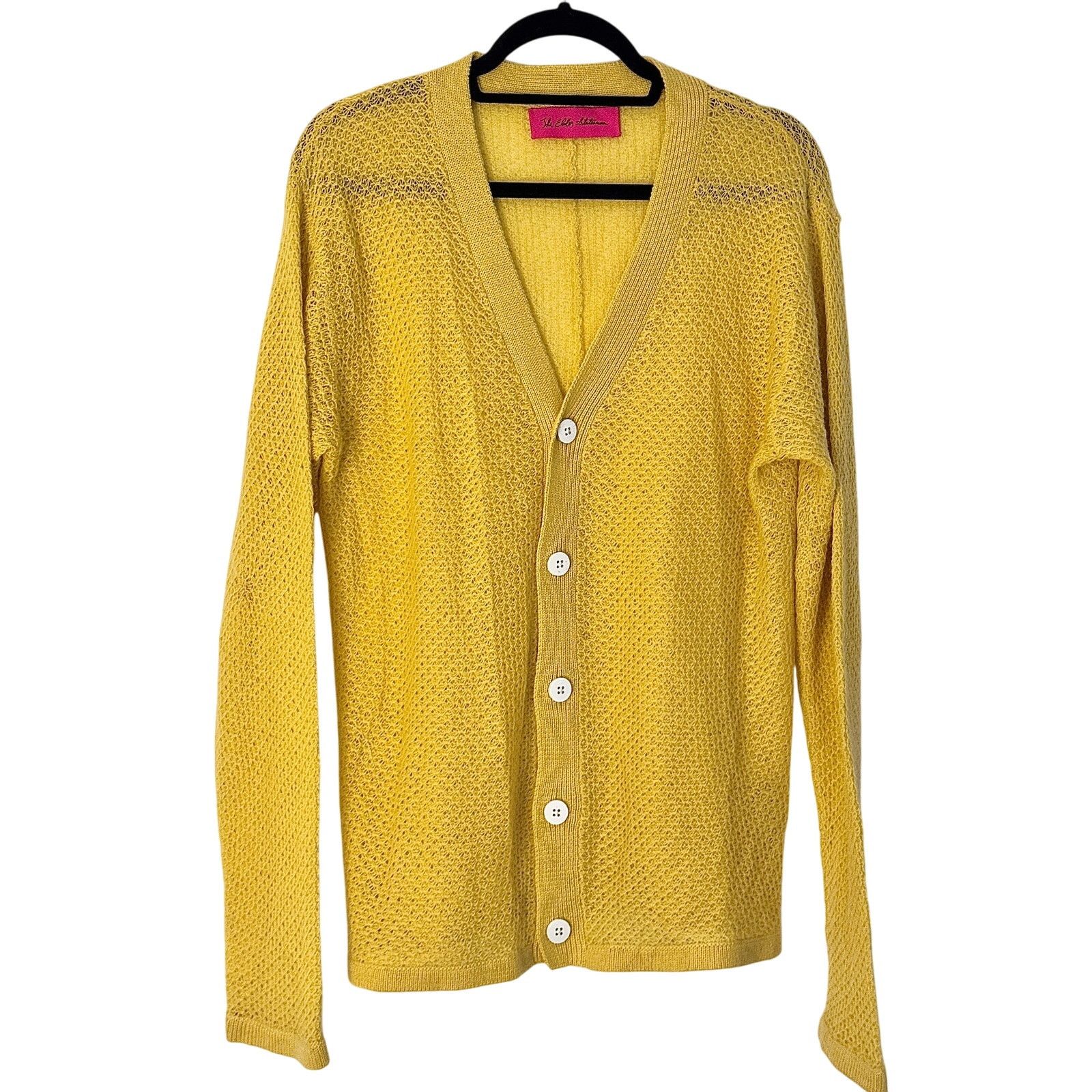 The Elder Statesman The Elder Statesman Tangled Stitch Cardigan in Sunbeam Size S / US 4 / IT 40 - 1 Thumbnail