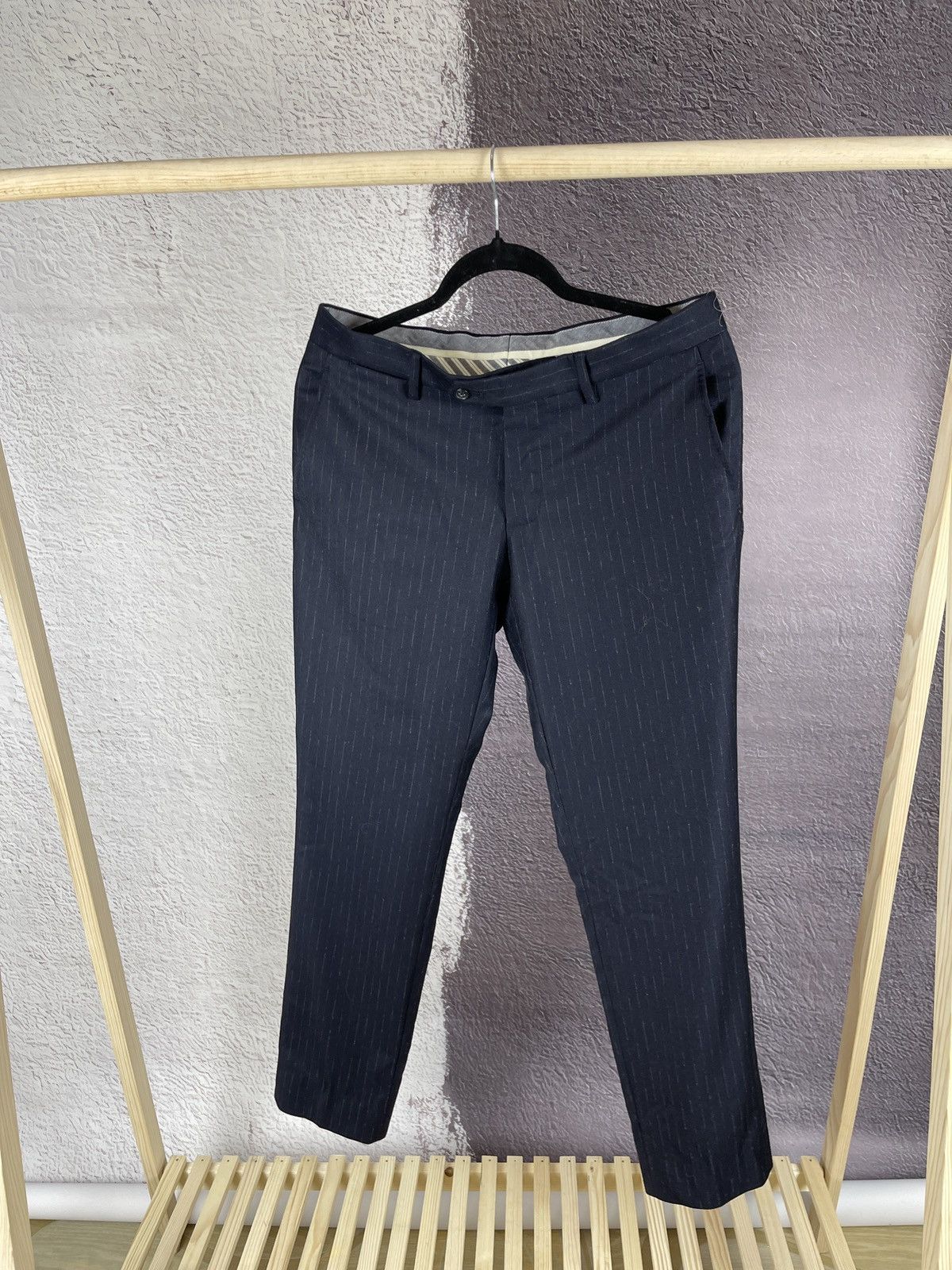 Tagliatore Tagliatore Reda navy blue striped wool super 100s 2 pcs suit Size 36R - 17 Thumbnail