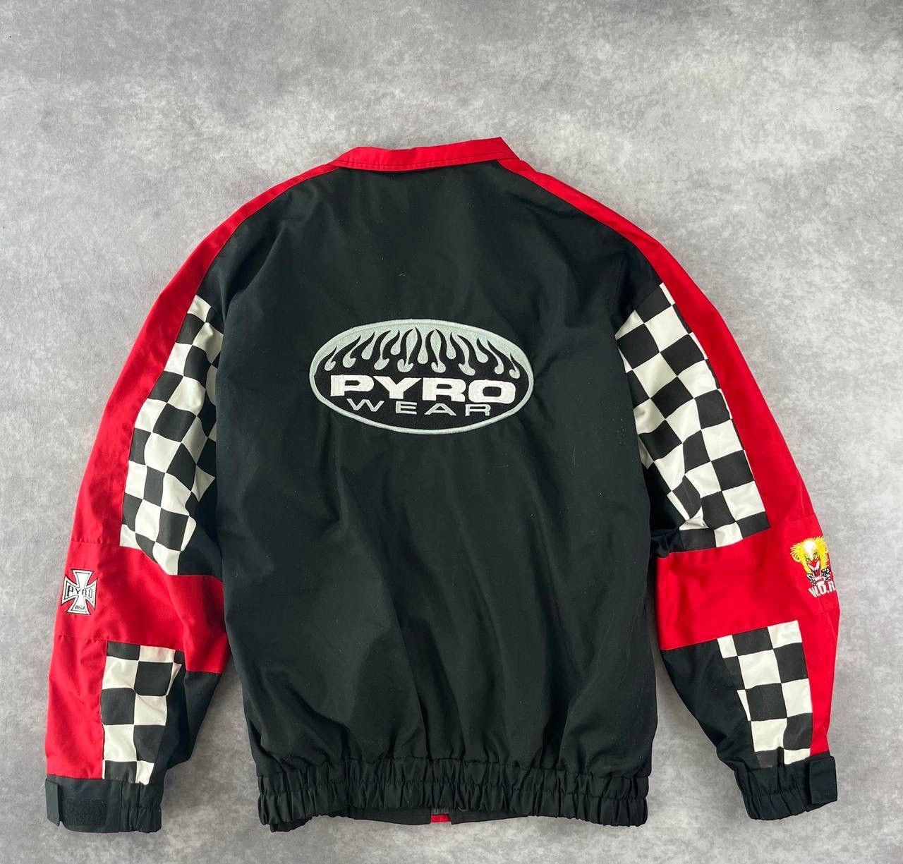 Other Pyro Wear Racing Jacket Black Red Checkered Flag Sleeves XL Size US XL / EU 56 / 4 - 2 Thumbnail