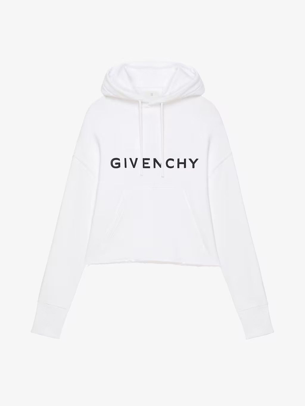 Givenchy o1srvl11e0625 Archetype Cropped Hoodie in White Size S / US 4 / IT 40 - 1 Thumbnail