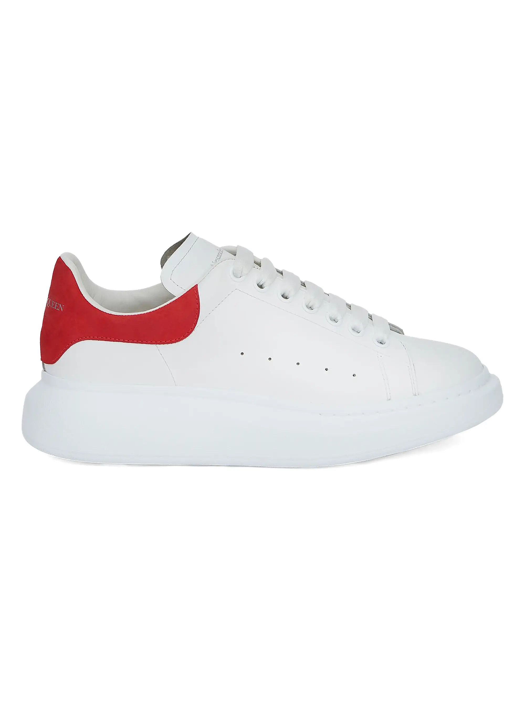 Alexander McQueen os11x0226 Oversized Leather Platform Sneakers in White/Red Size US 11 / EU 44 - 1 Thumbnail