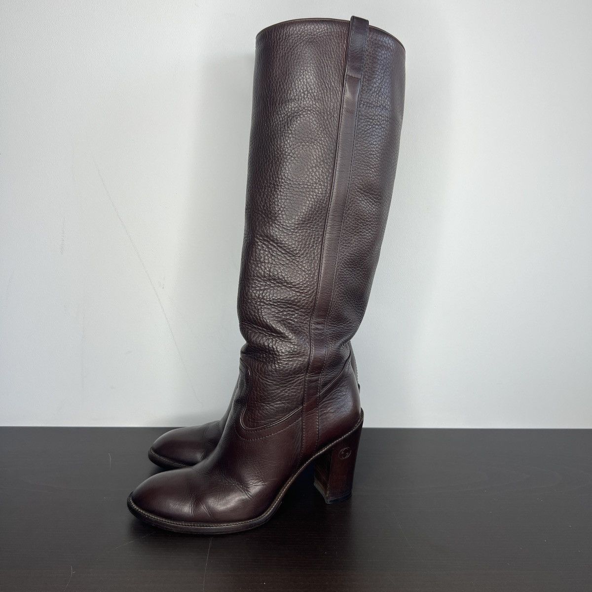Gucci Gucci Knee Boots Hills High Brown Leather Shoes Size US 6 / IT 36 - 2 Thumbnail