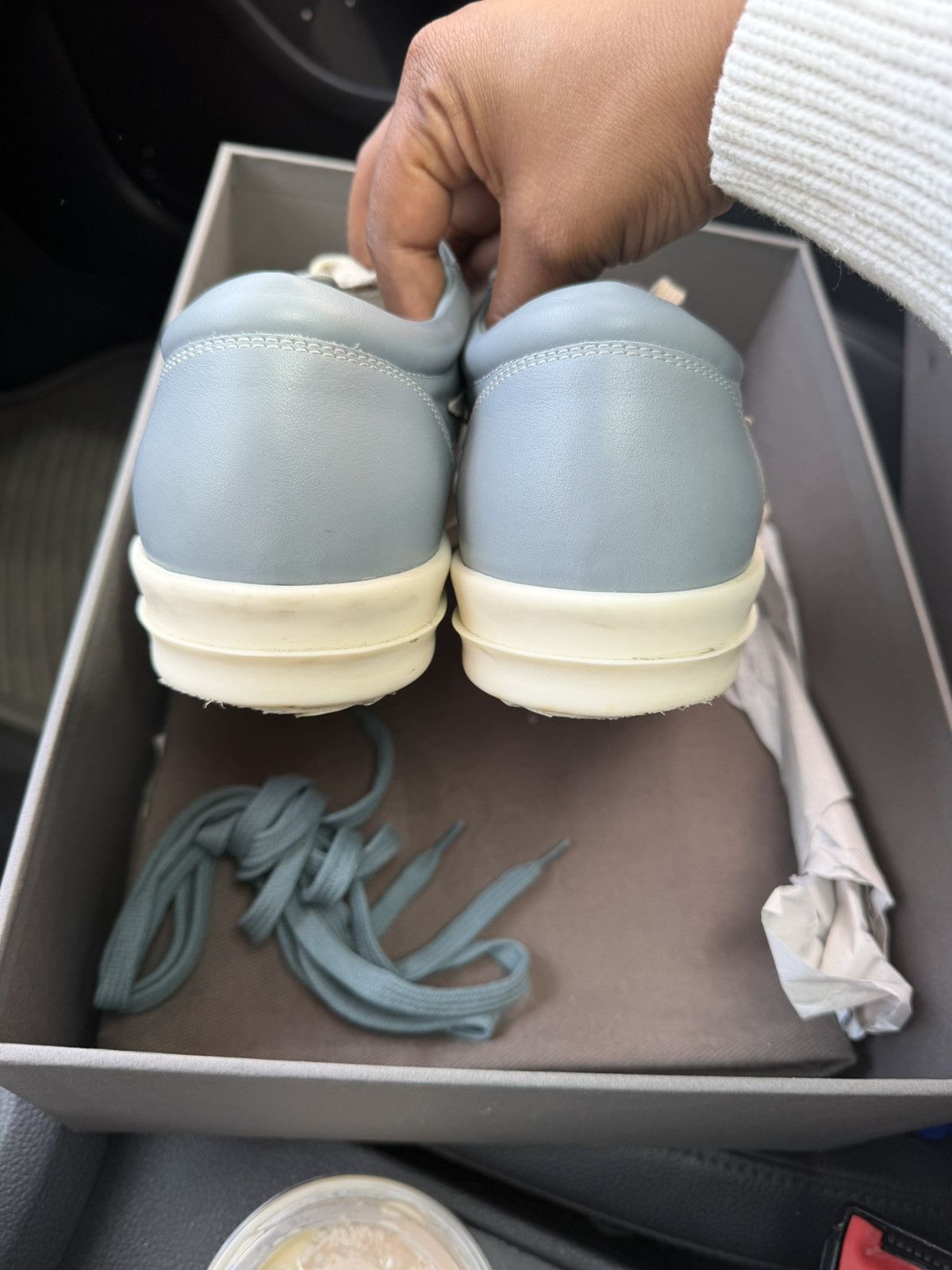 Rick Owens Porterville Leather Vintage Sneaks “Pale Blue” Rick Owens Size US 7 / EU 40 - 13 Thumbnail