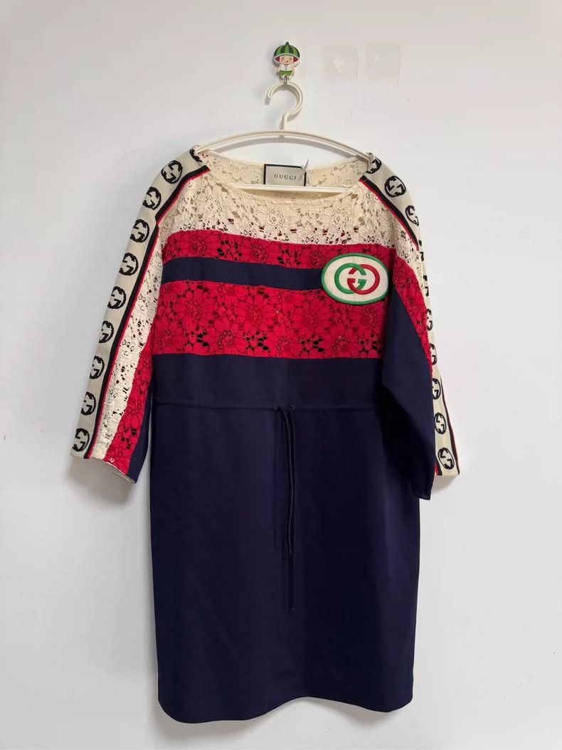 Gucci Gucci Lace stitching dress Size S / US 4 / IT 40 - 1 Thumbnail