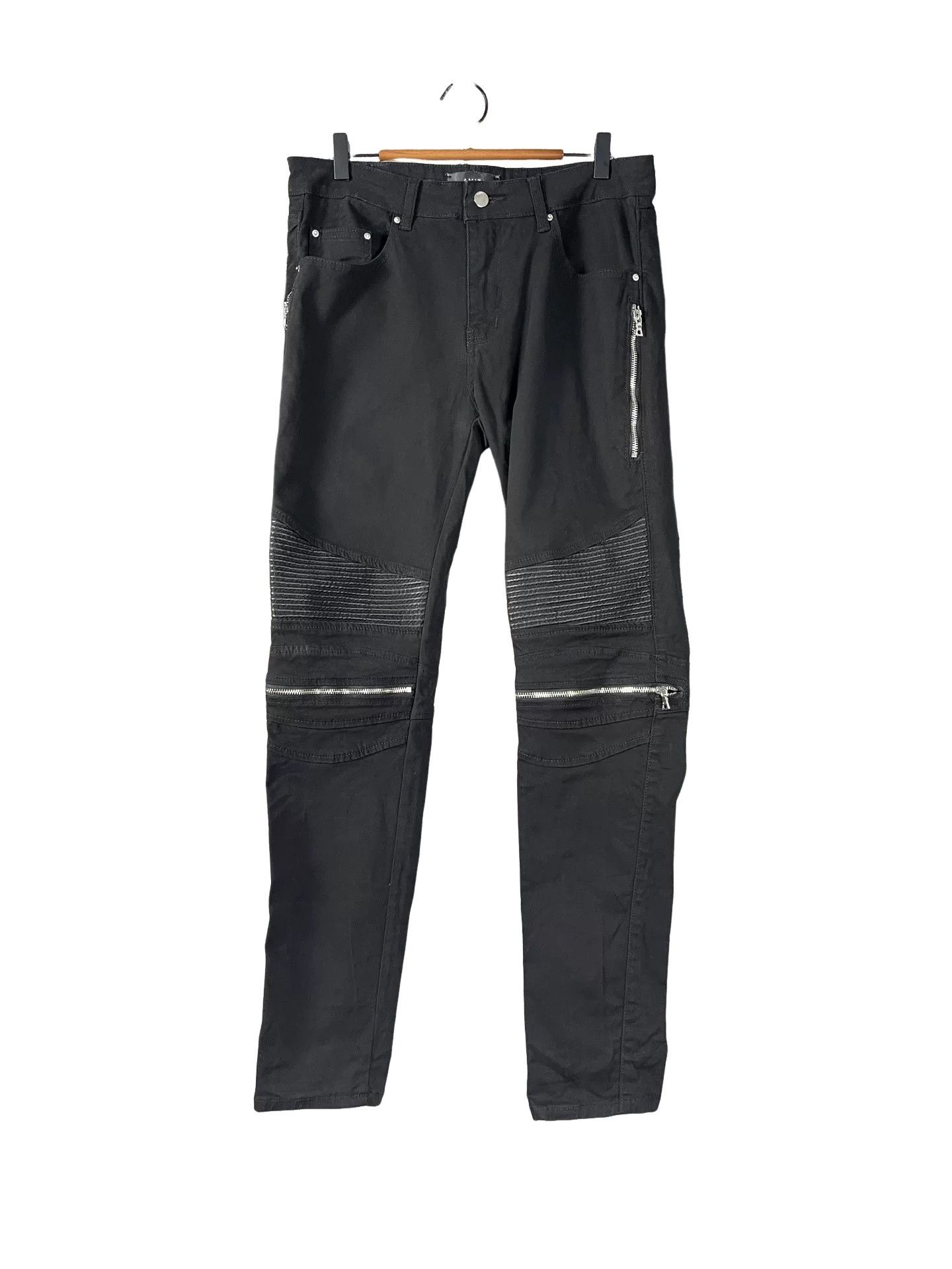 Amiri Amiri Leather Patch Zip Jeans Size 34 Size US 34 / EU 50 - 1 Thumbnail