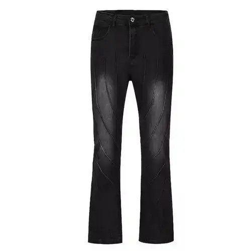 VIBE Black Striped Stacked Denim Jeans Size US 32 / EU 48 - 3 Thumbnail