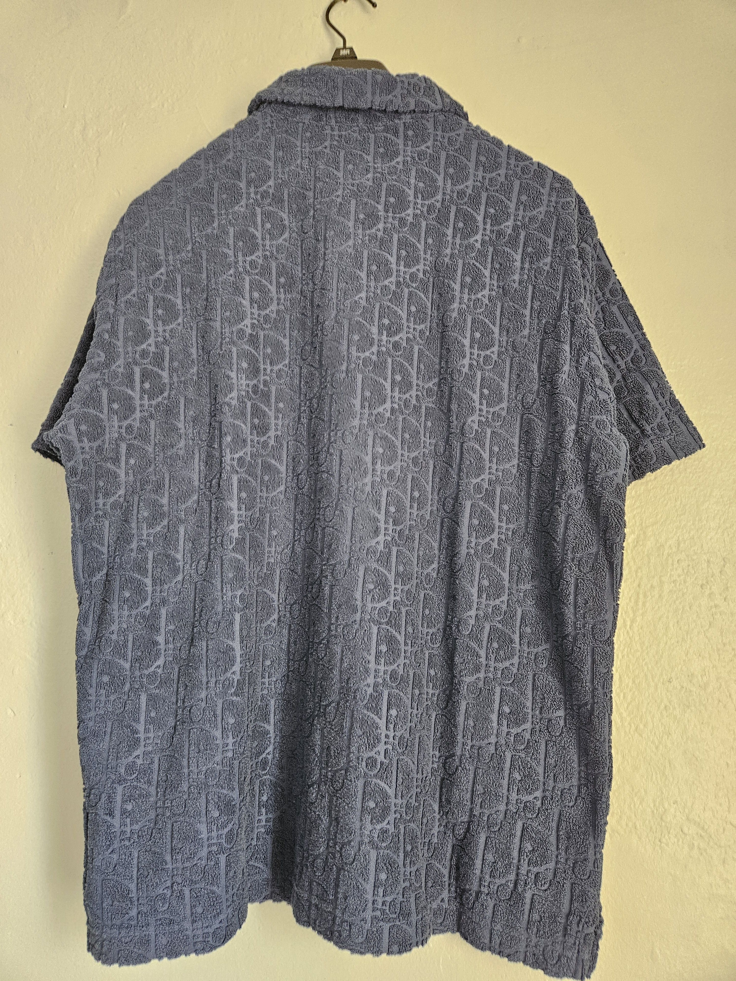 Dior Navy Blue Oblique Towel Polo Shirt Size US L / EU 52-54 / 3 - 2 Thumbnail
