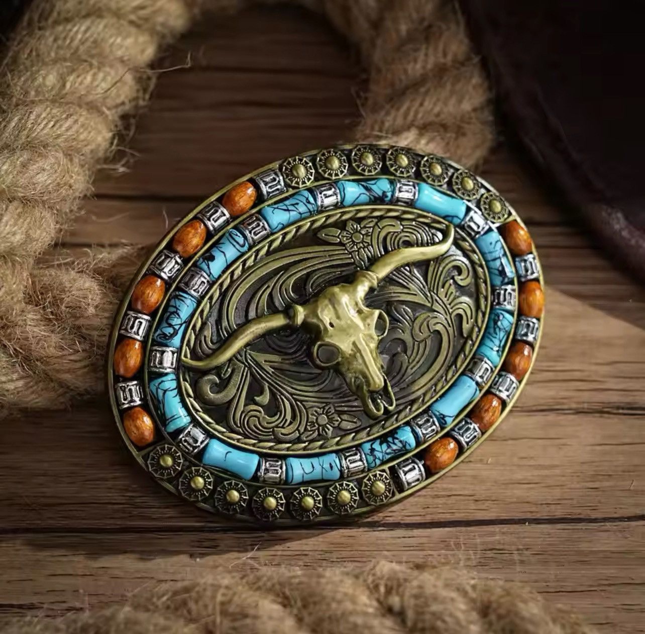 Cowboy Equipment Oval Western Cowboys bull Head Belt Buckle Size ONE SIZE - 2 Thumbnail