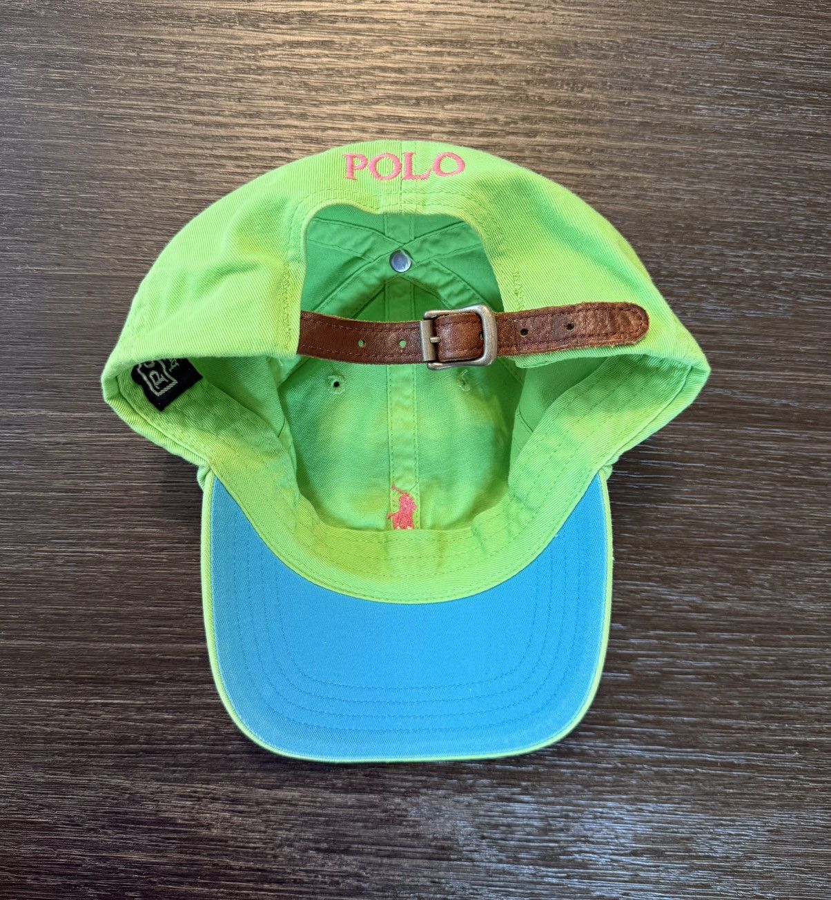 Polo Ralph Lauren Vintage Polo Ralph Lauren Neon Green Strapback Hat Size ONE SIZE - 1 Thumbnail