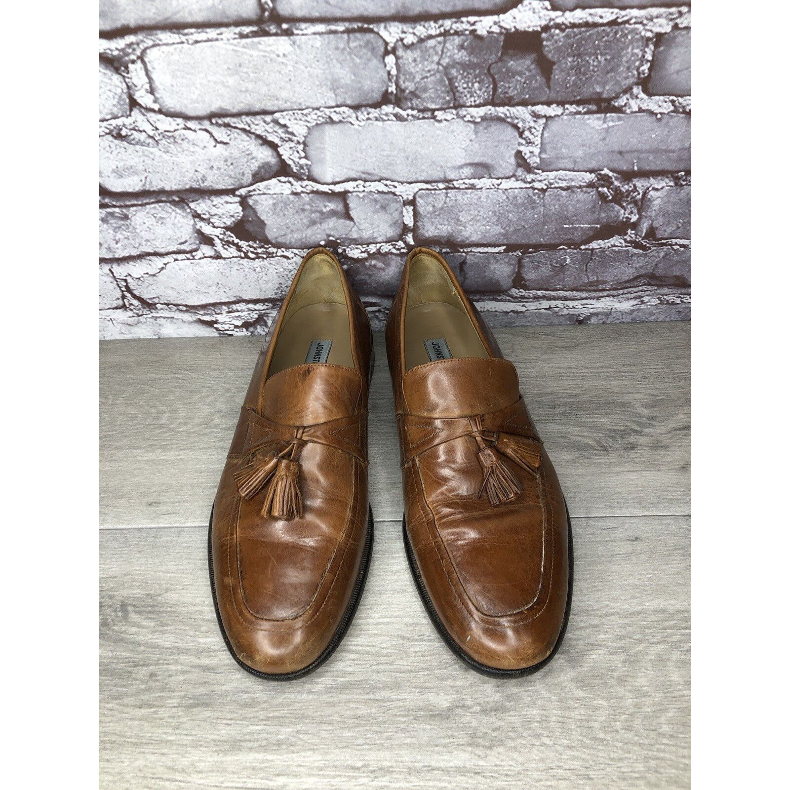 Johnston & Murphy Johnston & Murphy Brown Leather Tassel Loafers Dress Shoes M Size US 11 / EU 44 - 10 Thumbnail