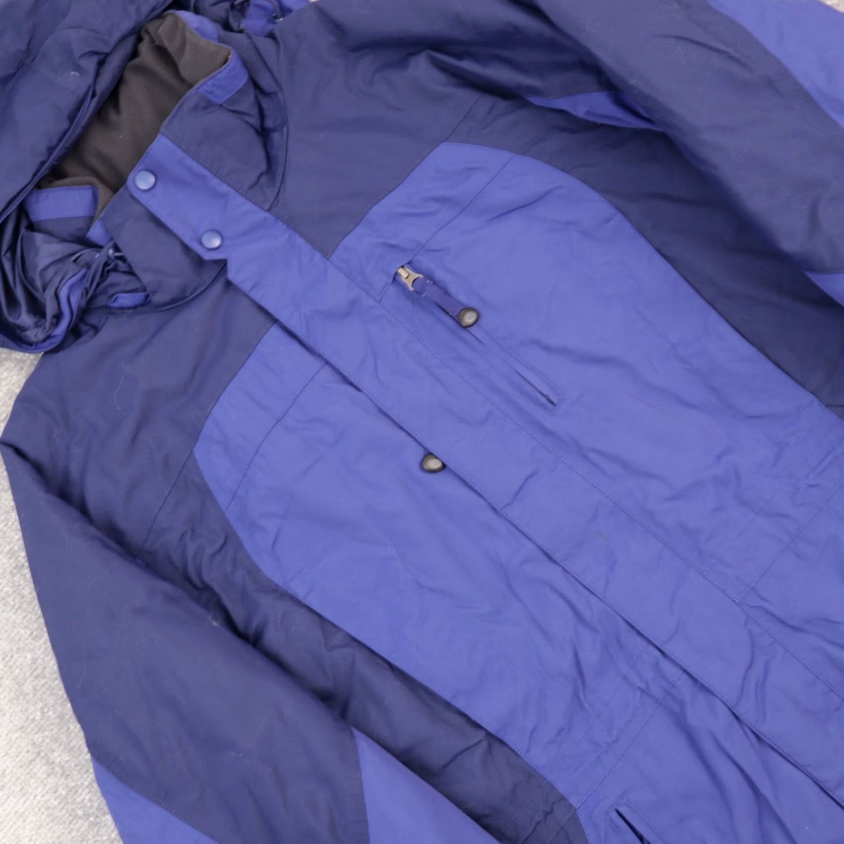 Vintage L.L. Bean Hooded Jacket Small Blue Solid Long Sleeve Zip Button Size US S / EU 44-46 / 1 - 7 Thumbnail