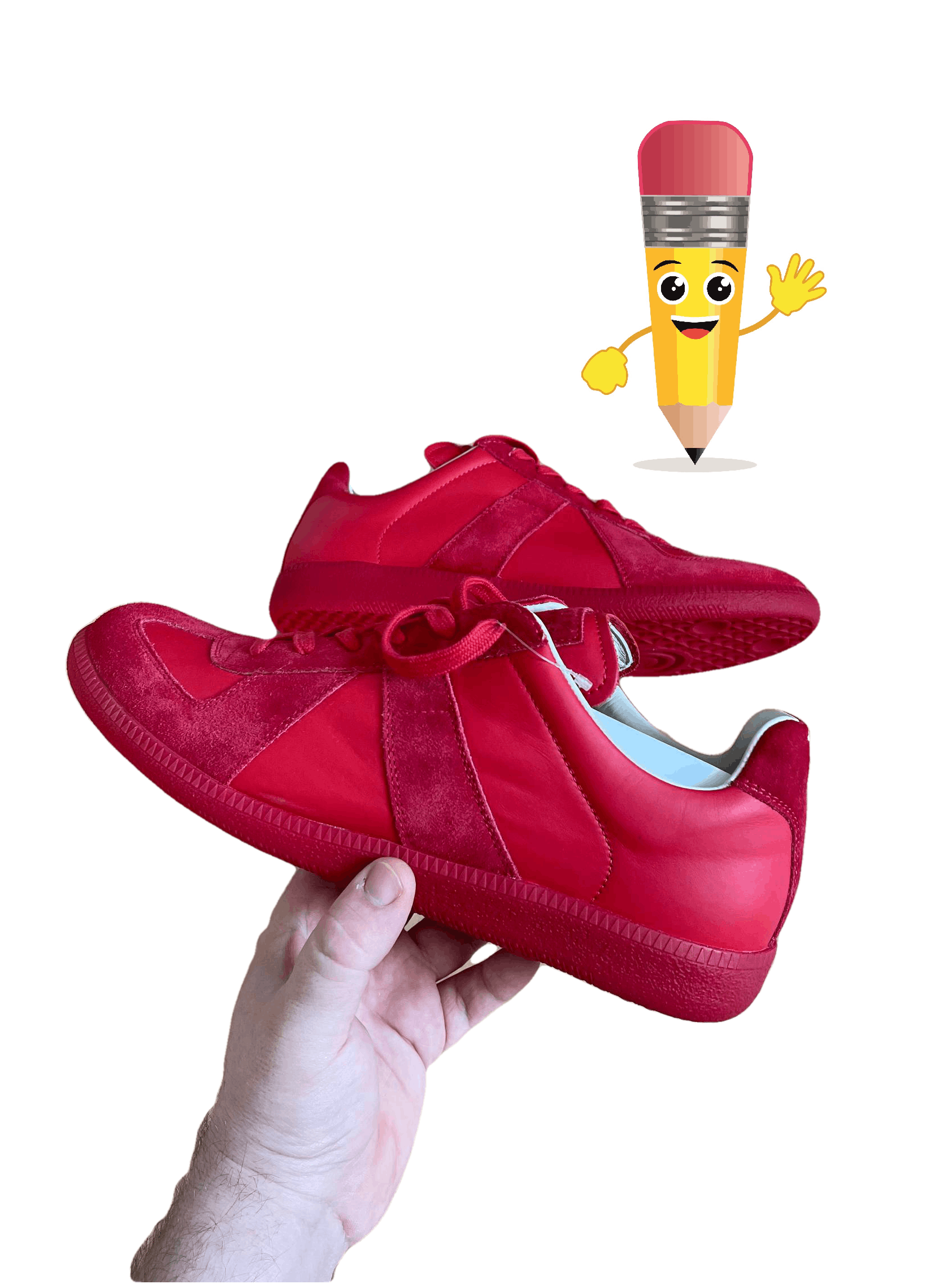 Maison Martin Margiela MMM Low tTop Replica Red Sneaers Sz45