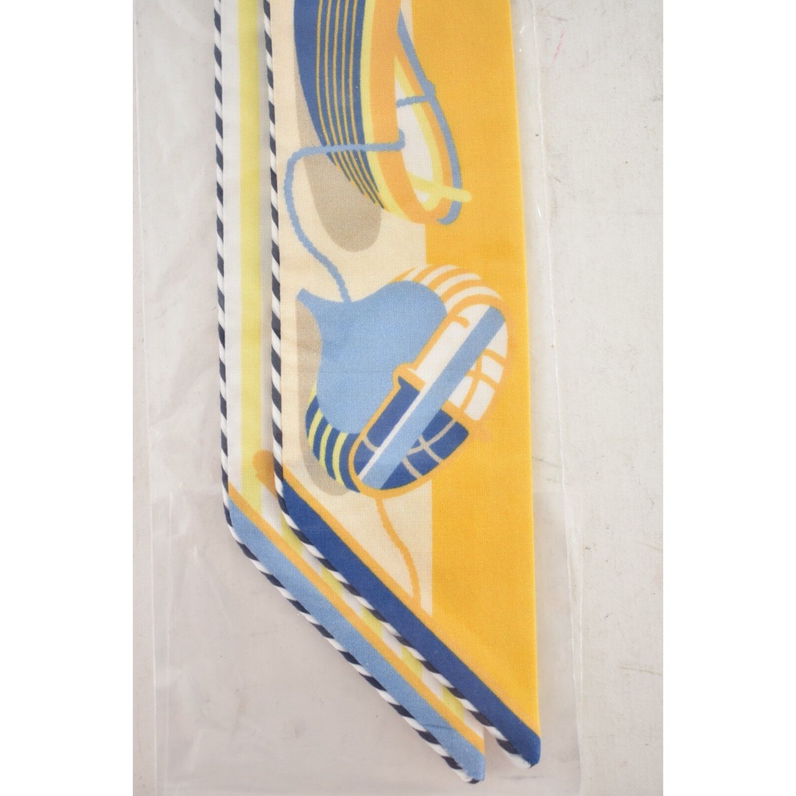 Hermes Hermes Scarf Twilly Thalassa 100% Cotton Bouton D'or Bag Tie Size ONE SIZE - 4 Thumbnail