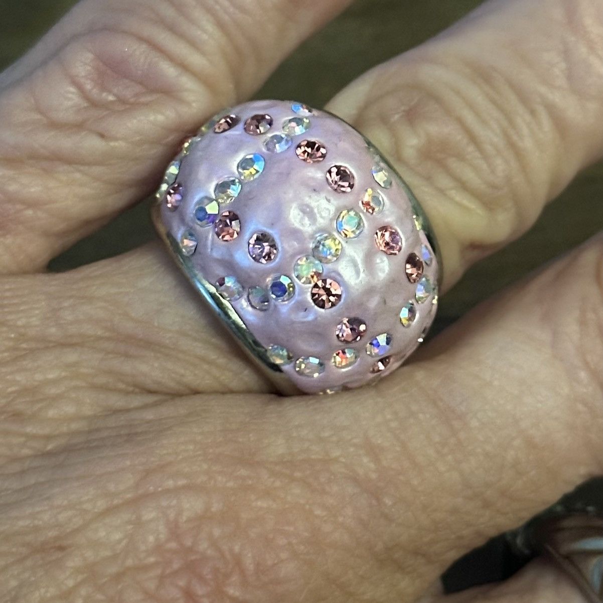 Other Frosted pink rhinestone stretch ring Size ONE SIZE - 4 Thumbnail