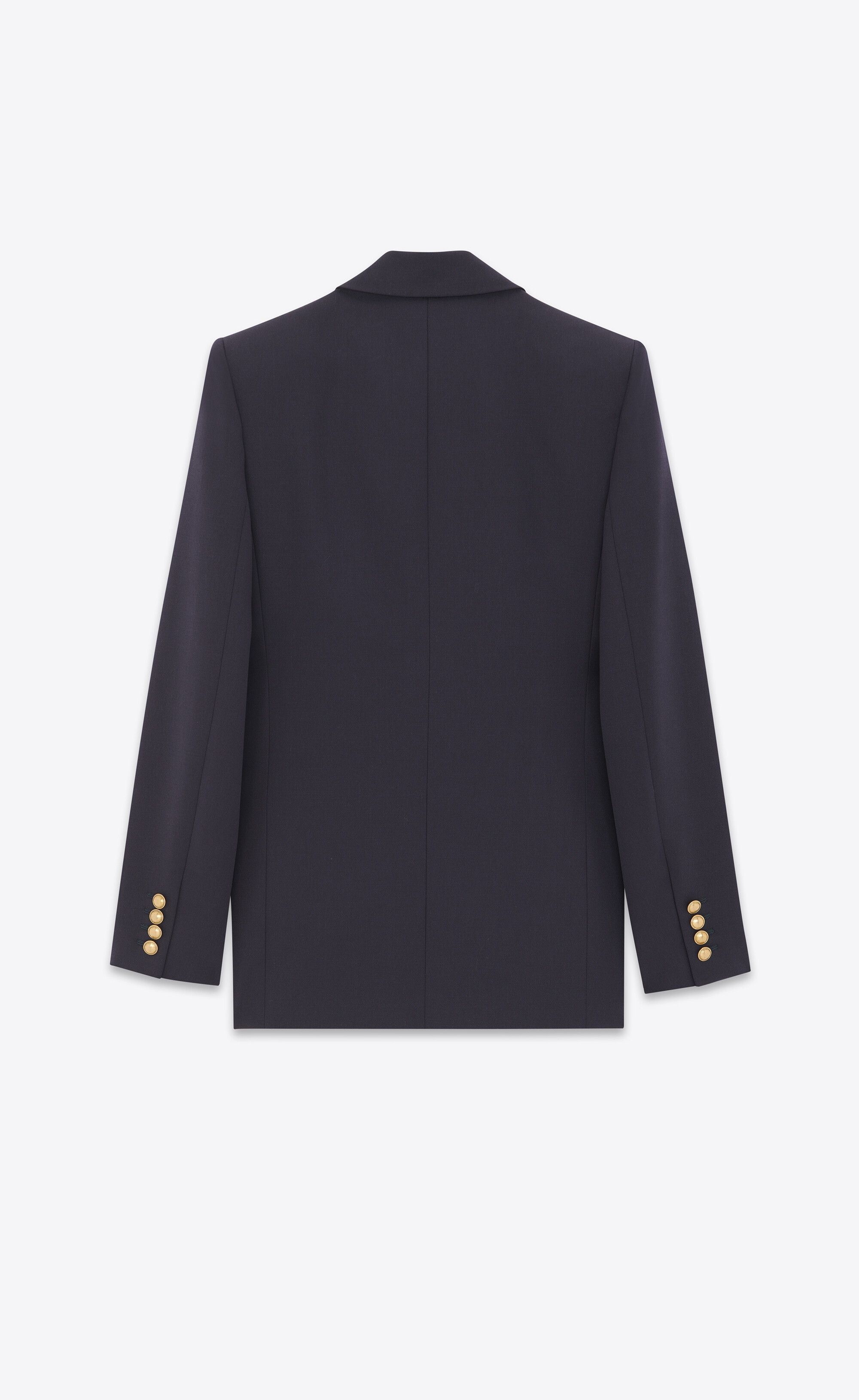 Saint Laurent Paris o1tr1nto0325 Jacket In Grain De Poudre in Navy Size XS / US 0-2 / IT 36-38 - 2 Thumbnail