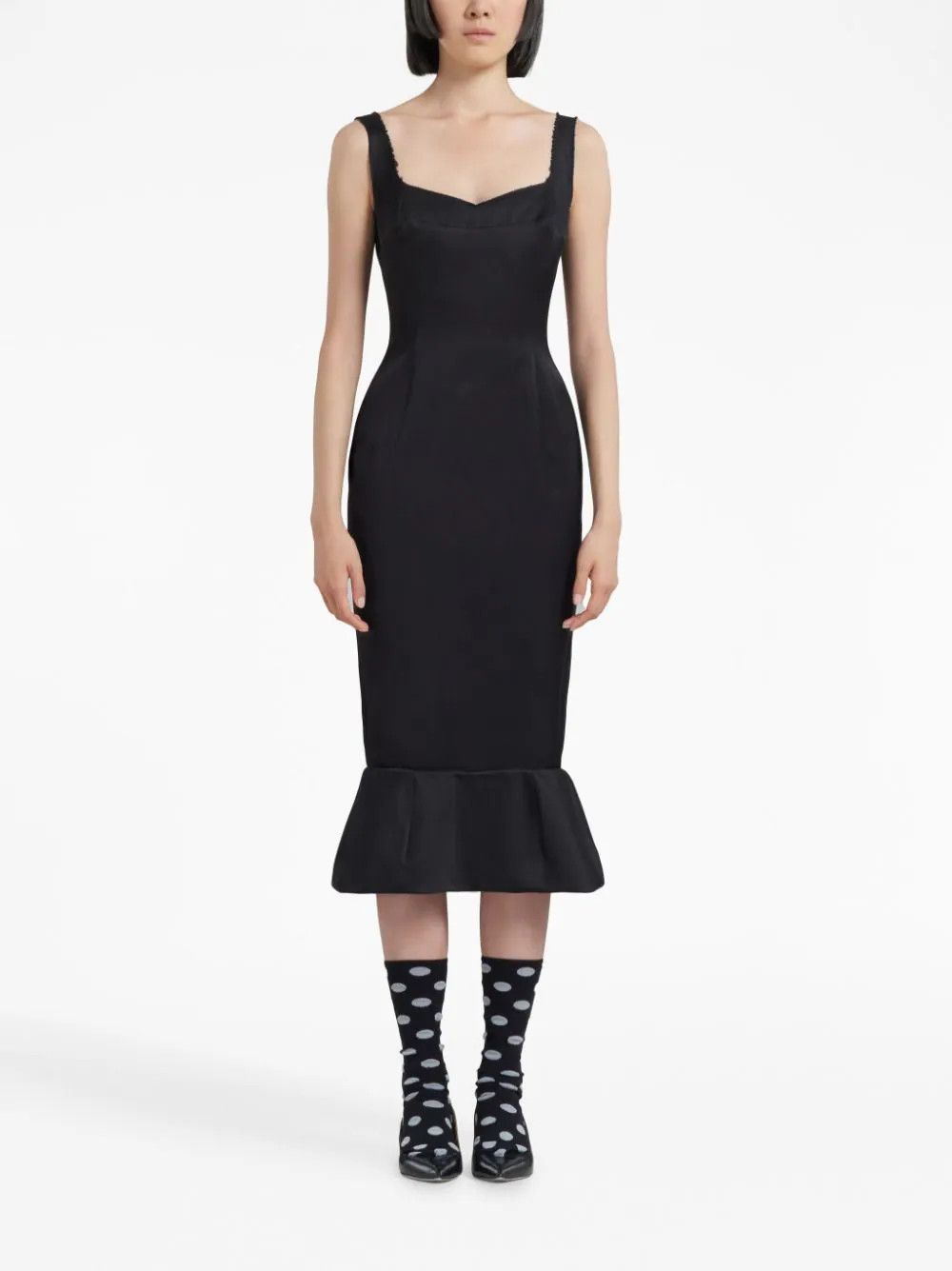 Marni o1w1db10824 Midi Dress in Black Size M / US 6-8 / IT 42-44 - 2 Thumbnail