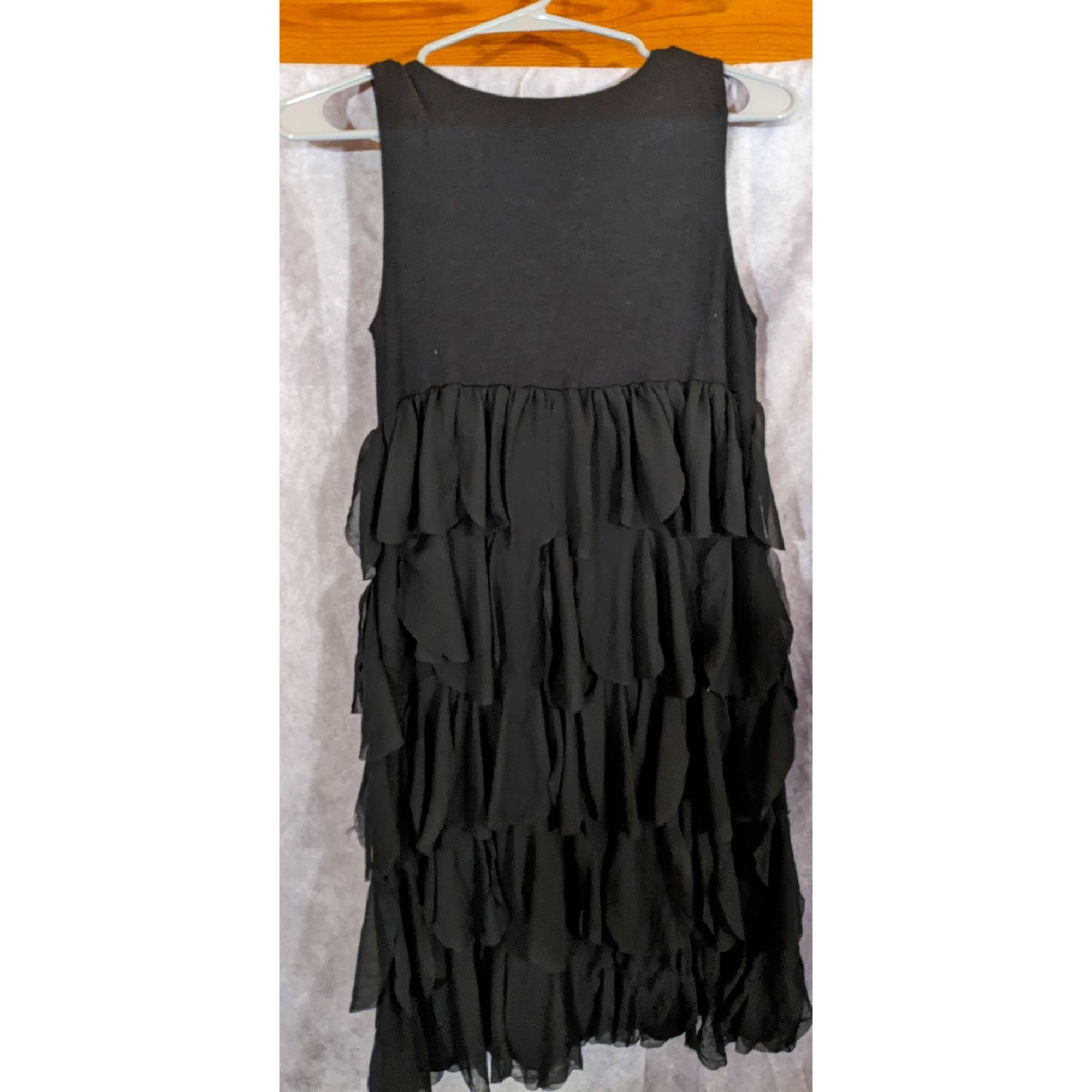 Alfani Alfani Petite Black Tiered Ruffle Sleeveless Dress Size Smal Size S / US 4 / IT 40 - 2 Thumbnail