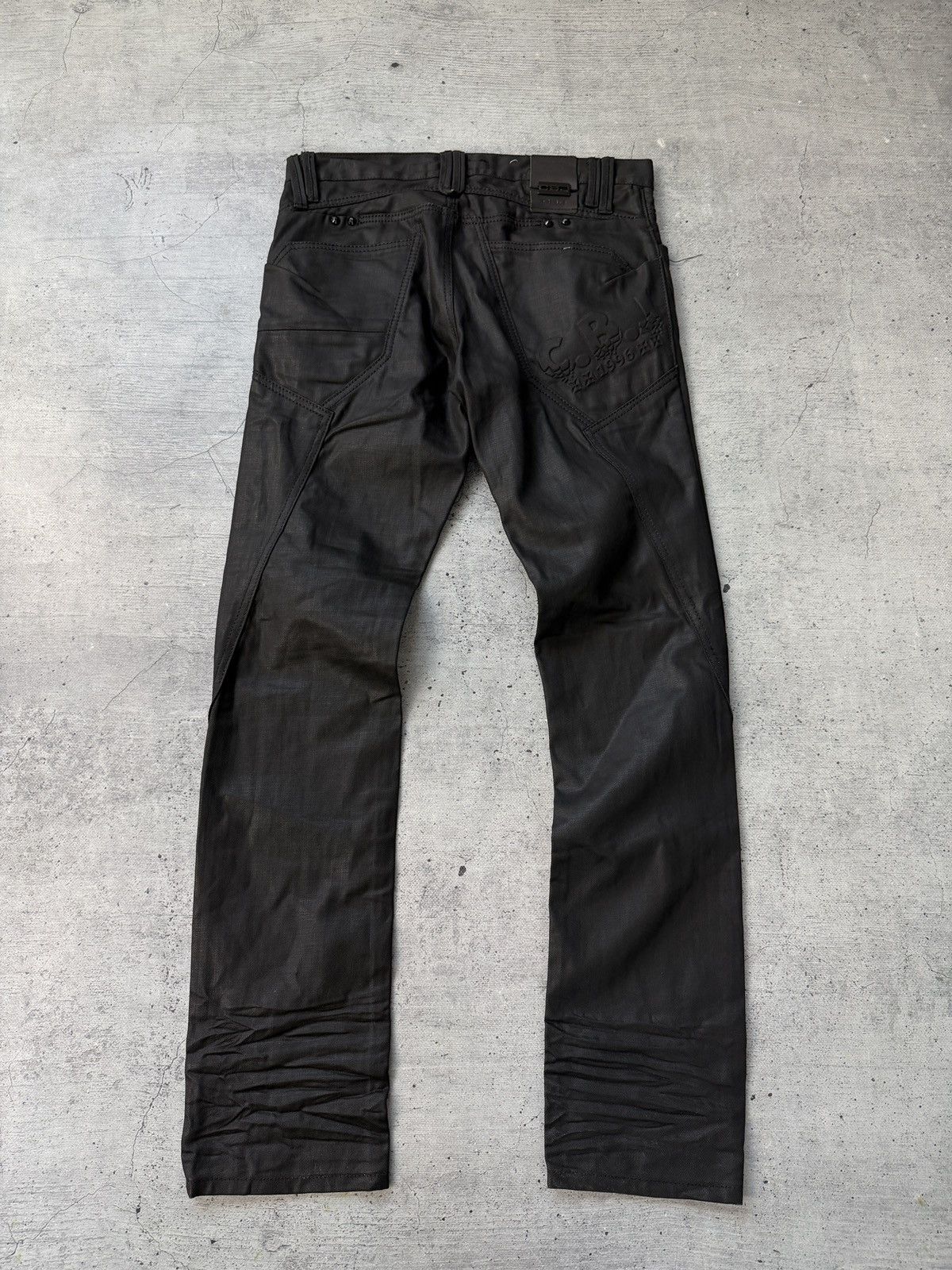 Japanese Brand Cipo & Baxx Jeans Dripp Waxed Embroidered Logo Ed Hardy Size US 31 - 1 Thumbnail