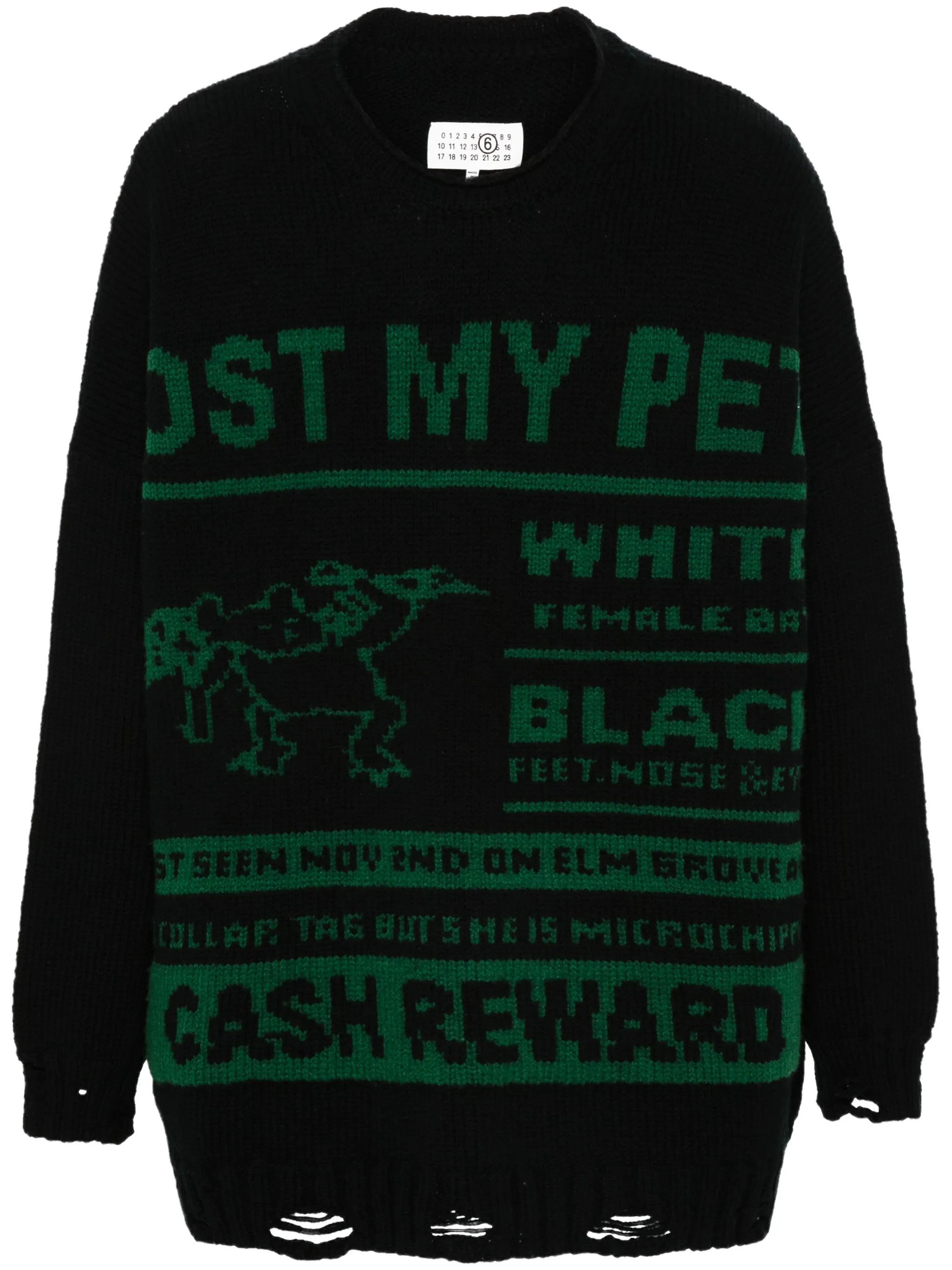 Maison Margiela oc11z0825 Jacquard Sweater in Black/Green Size US S / EU 44-46 / 1 - 1 Thumbnail