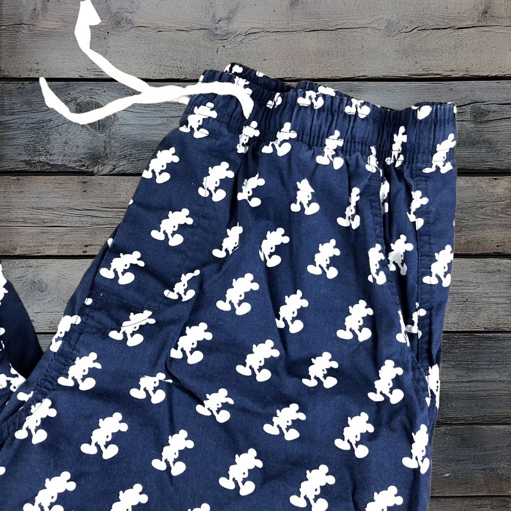 Disney Parks Mickey Mouse Pajama Pants Adult Small Blue Original Soft Drawstring Mens, Men's (Size 29)