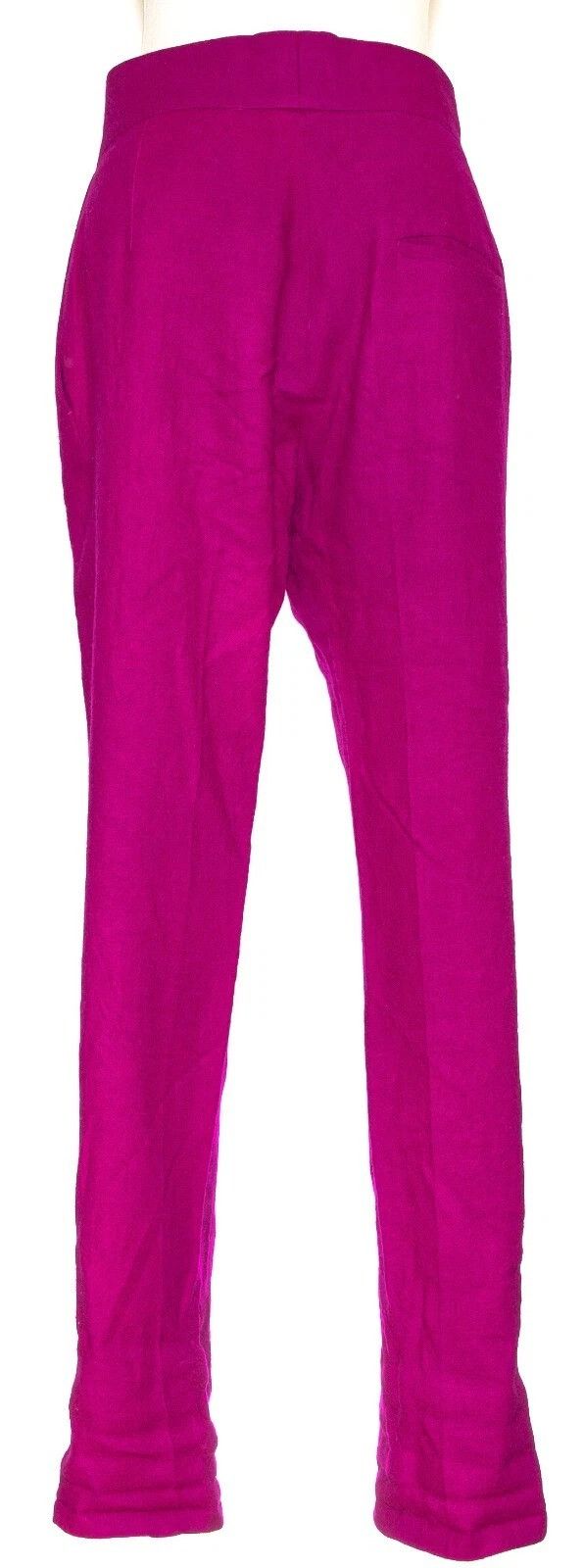 Haider Ackermann HAIDER ACKERMANN Raspberry Wool Flat Front Trousers Size 46S - 2 Thumbnail