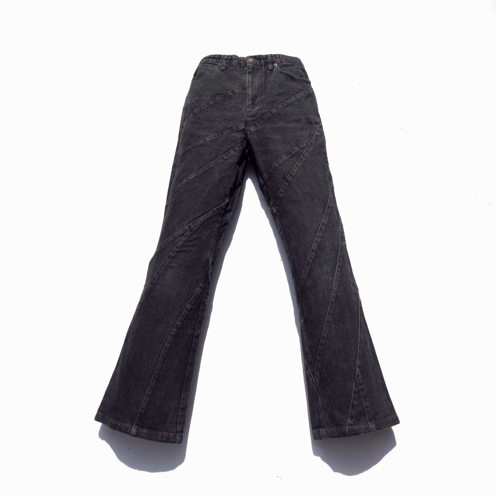 image of 14Th Addiction x Tornado Mart Eterno Bellezza Flare Jeans in Washed Black, Men's (Size 26)