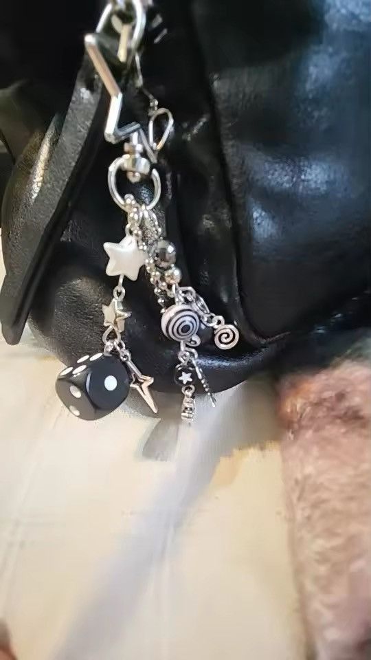 Vintage Handmade cluttered black dice mixed rockstar keychains Size ONE SIZE - 5 Thumbnail