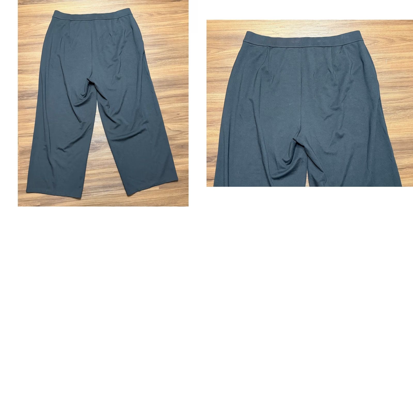 Eileen Fisher Eileen Fisher Women Gray Wide Leg Ankle Crop Pants Pull On Tencel Sz L Size 36" / US 14 / IT 50 - 8 Thumbnail